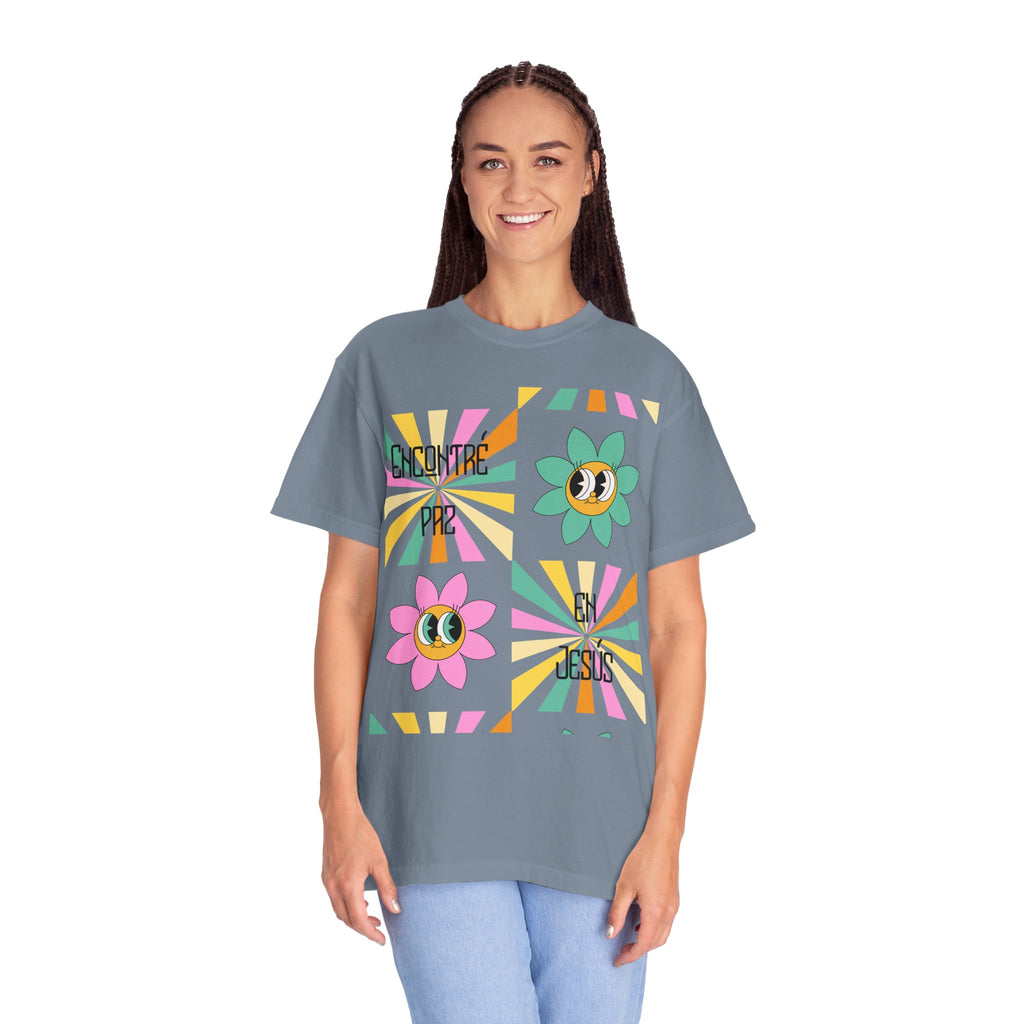 Woman's Spanish "Encontré paz en Jesús"- Camisa Retro Español