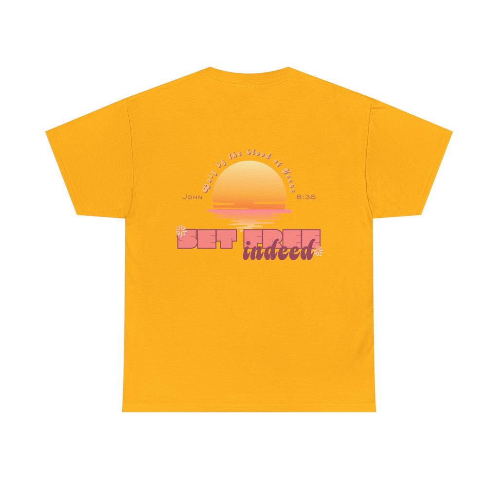 Women's 'Set free indeed' John 8:36- Heavy Cotton Tee