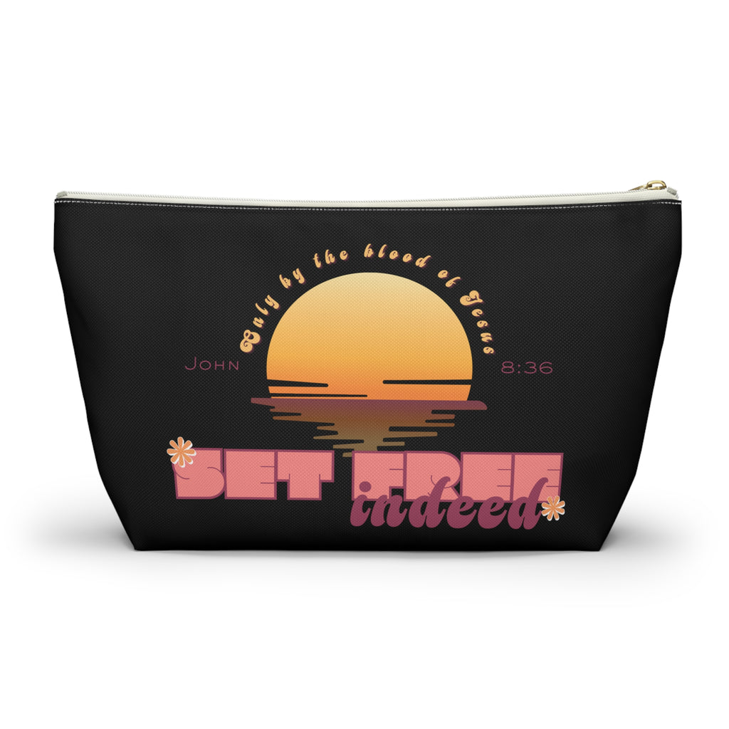 Women's 'Set free indeed'  — Sunset Accessory Pouch