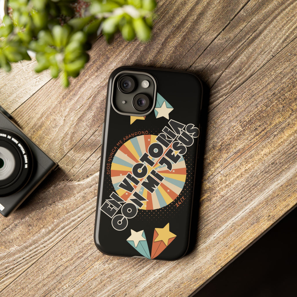 'En Victoria Con Jesús' Retro Protección de telefono