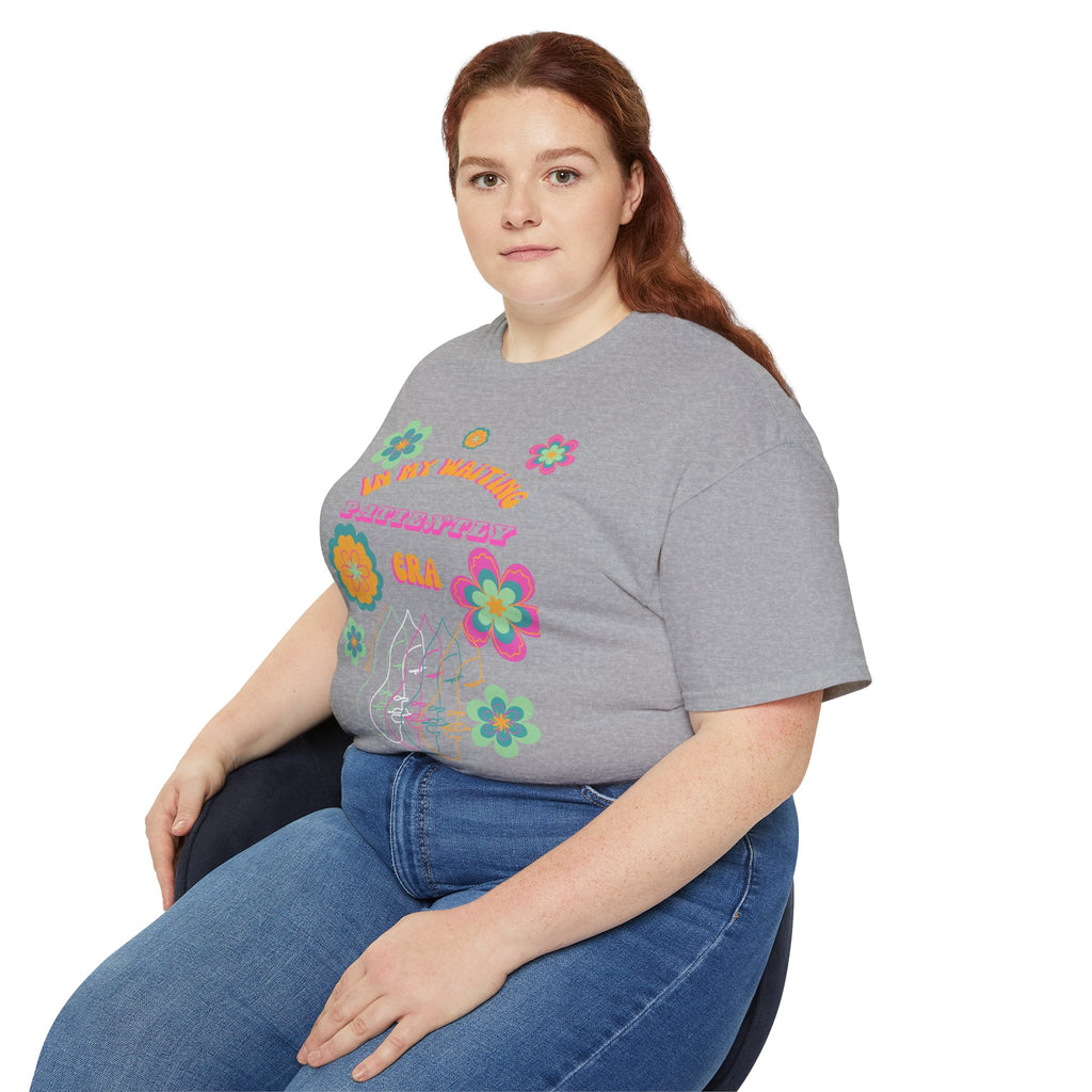 Retro Floral "In My Waiting Patiently Era" Ladies' V-Neck T-Shirt