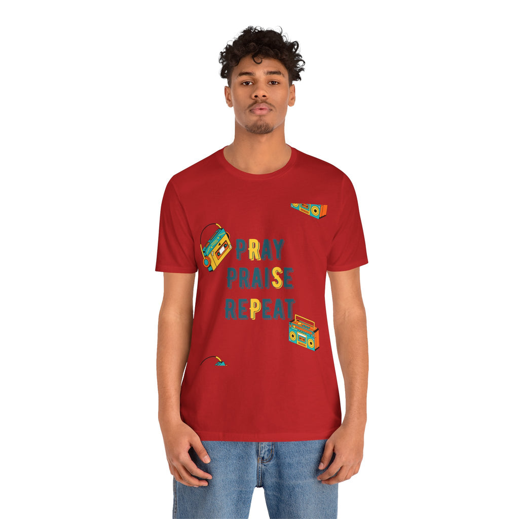 Pray Praise Repeat T-Shirt — Vintage Boombox Christian Tee