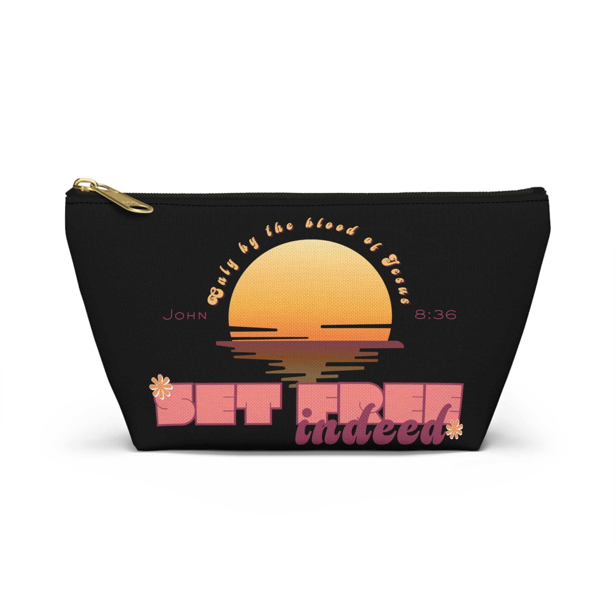 Women's 'Set free indeed'  — Sunset Accessory Pouch