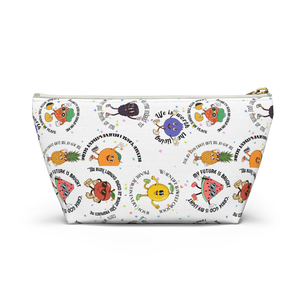 Fruitful Quotes Accessory Pouch — T-Bottom Bag