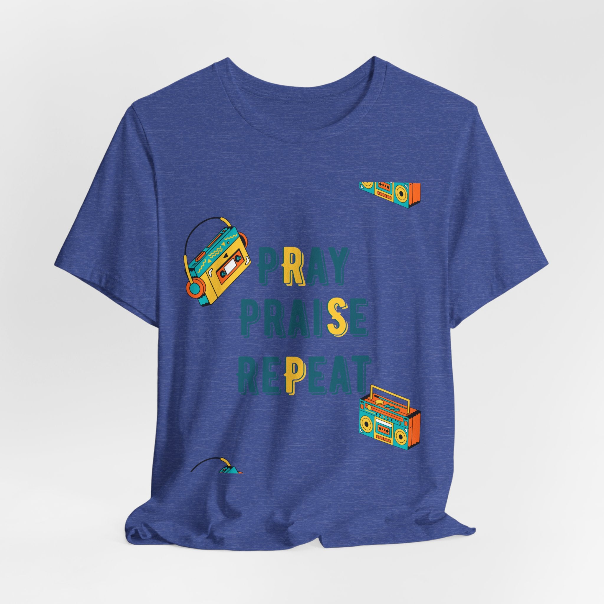 Pray Praise Repeat T-Shirt — Vintage Boombox Christian Tee