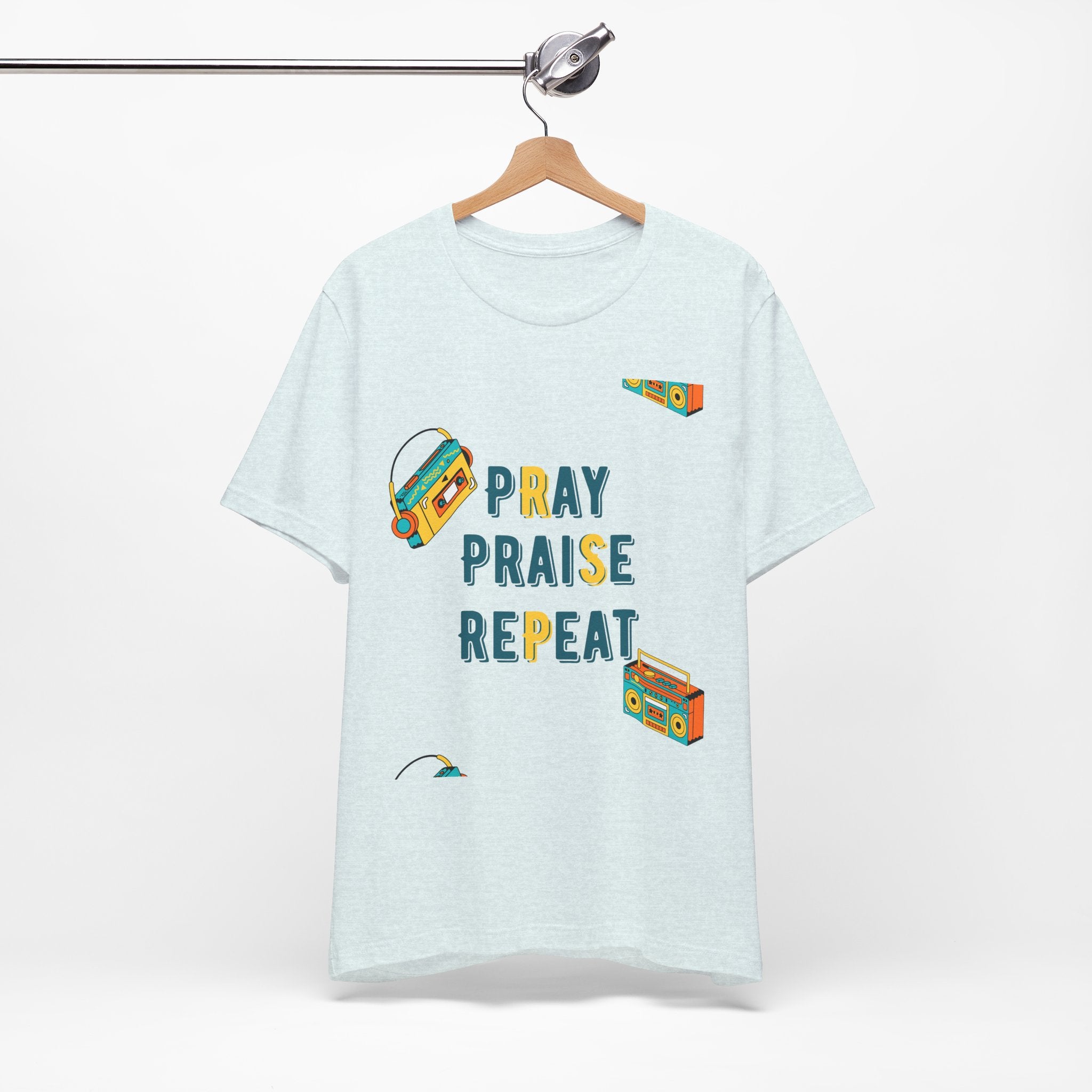 Pray Praise Repeat T-Shirt — Vintage Boombox Christian Tee