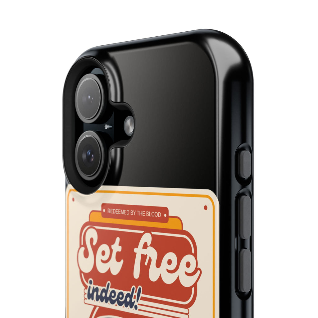 Men's 'Set free indeed' Vintage Graphic Phone Case — Magnetic Impact-Resistant