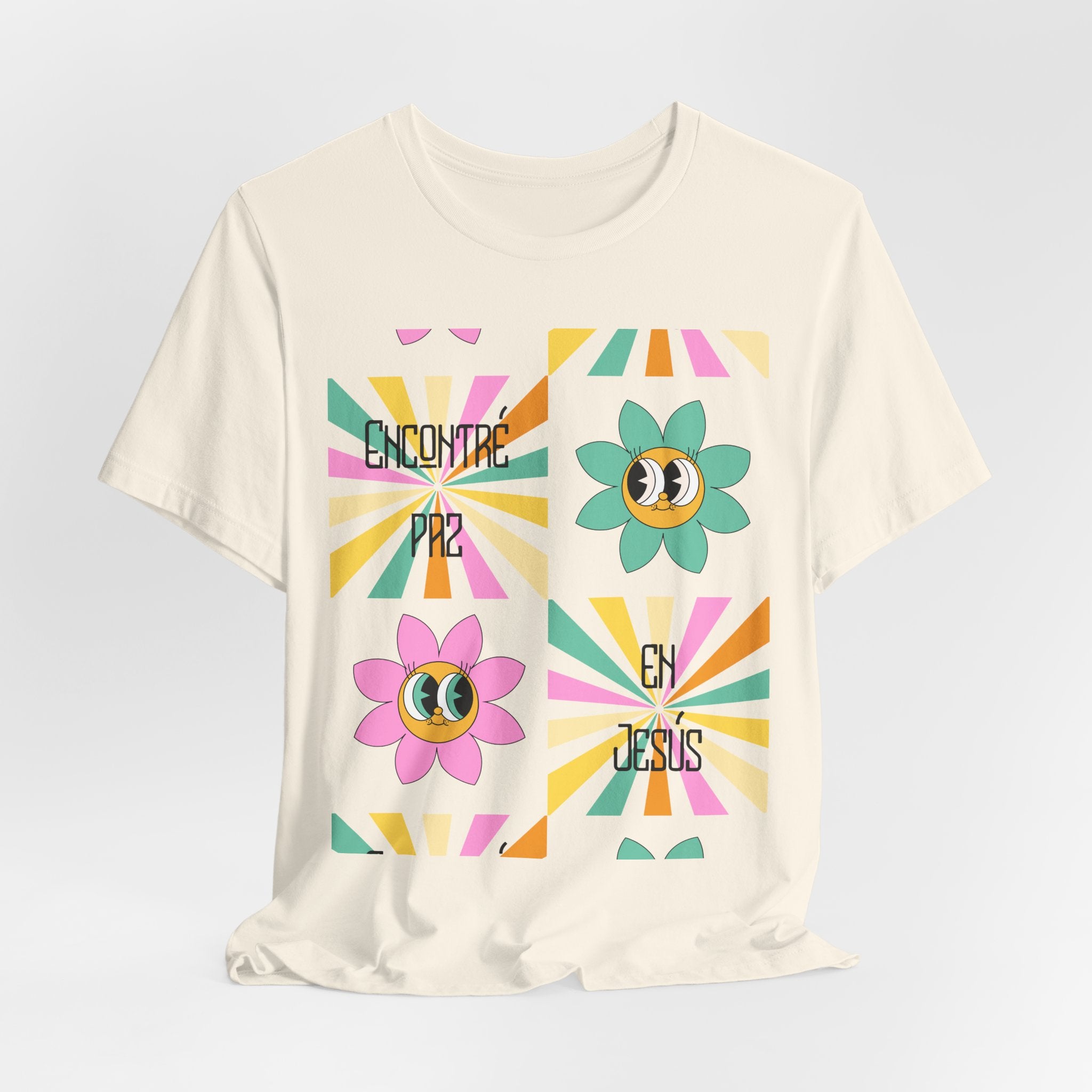 Woman's Spanish "Encontré paz en Jesús"- Camisa Retro Español