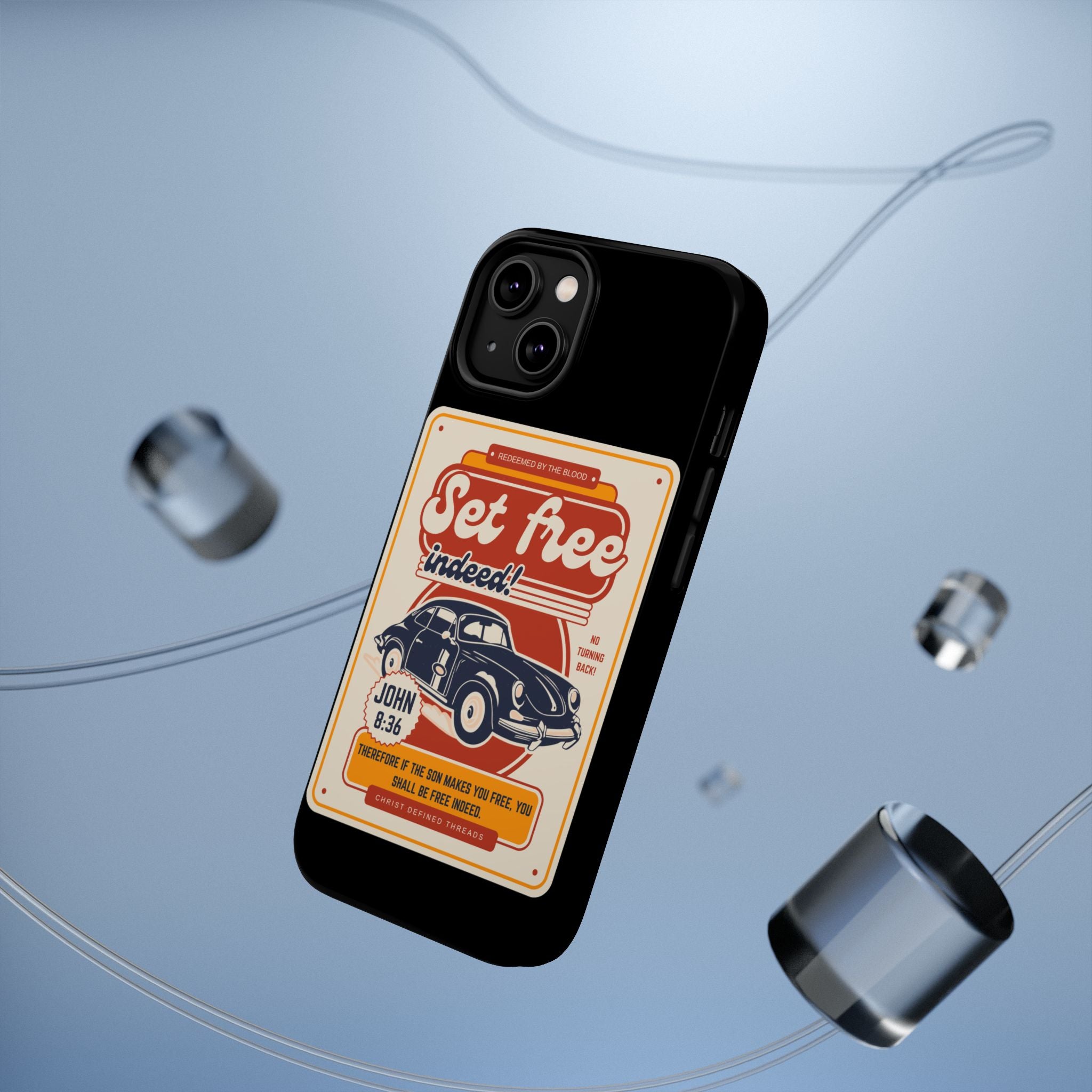 Men's 'Set free indeed' Vintage Graphic Phone Case — Magnetic Impact-Resistant