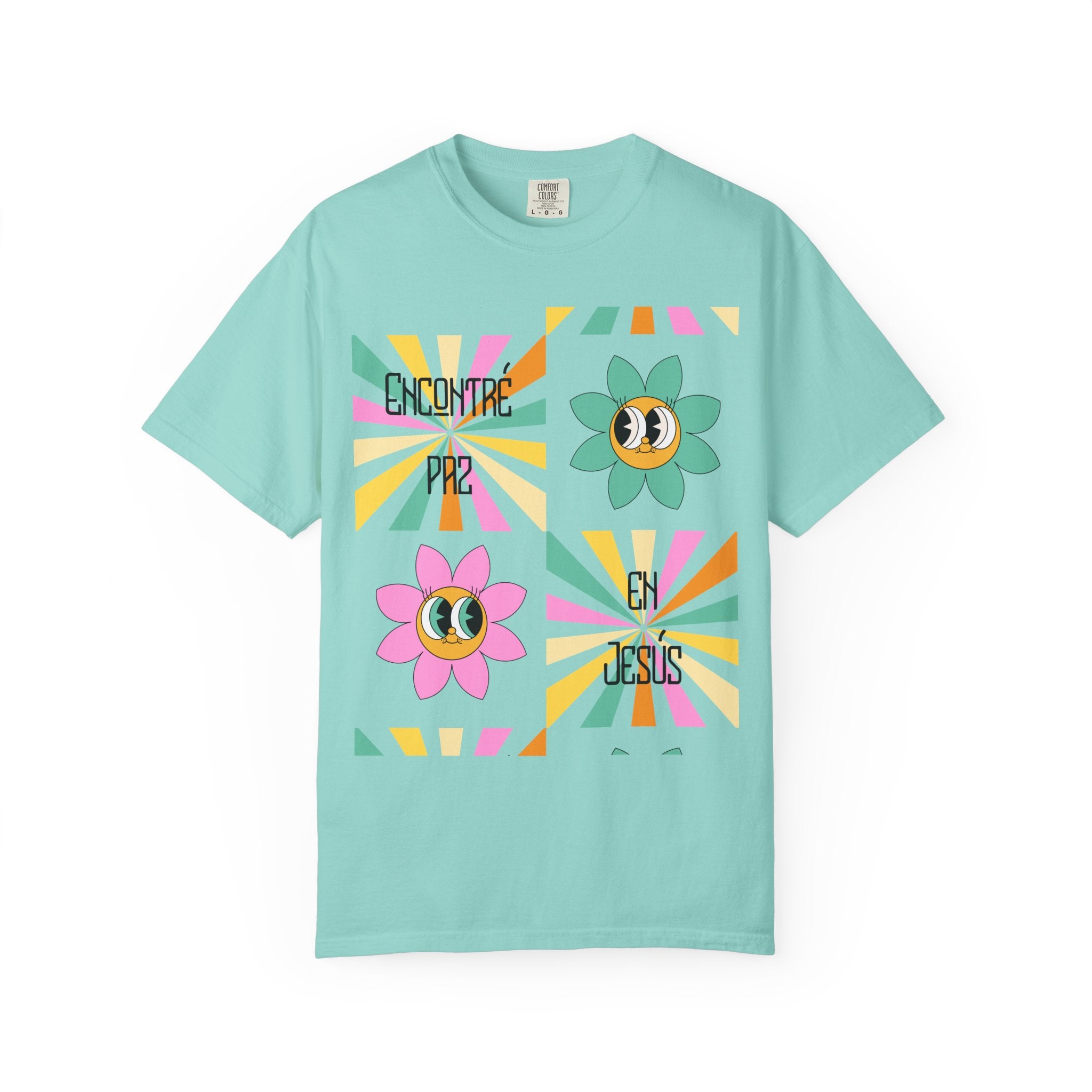 Woman's Spanish "Encontré paz en Jesús"- Camisa Retro Español
