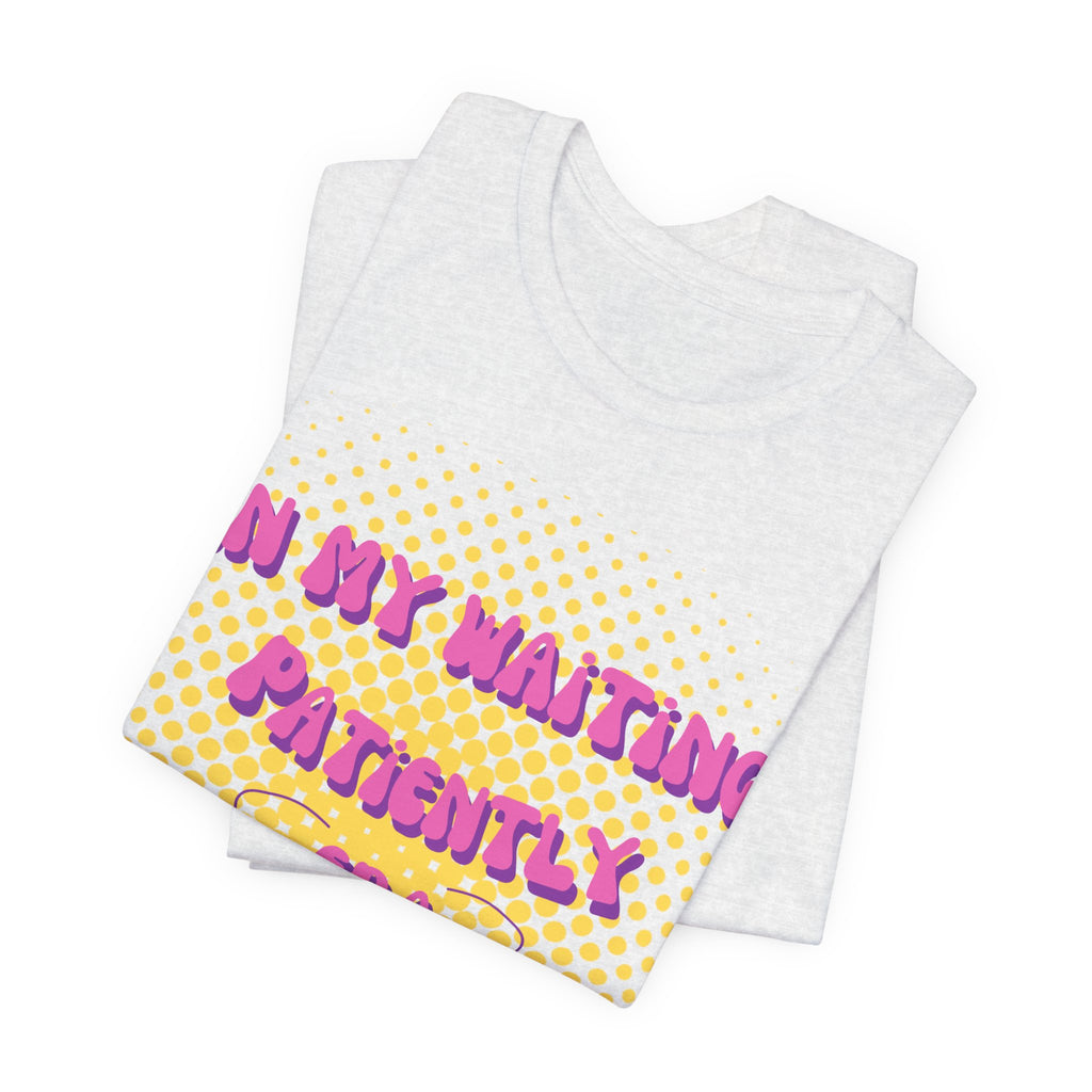 Women's 'In my Waiting Patiently Era' Tee - Yellow Graphic Jersey Short Sleeve