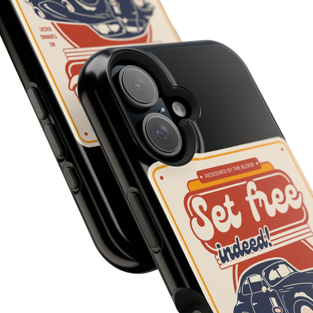 Men's 'Set free indeed' Vintage Graphic Phone Case — Magnetic Impact-Resistant