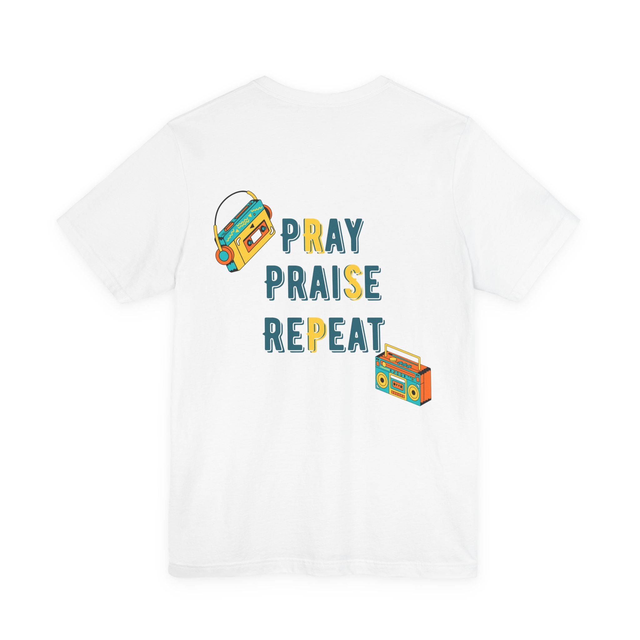Pray Praise Repeat T-Shirt — Vintage Boombox Christian Tee