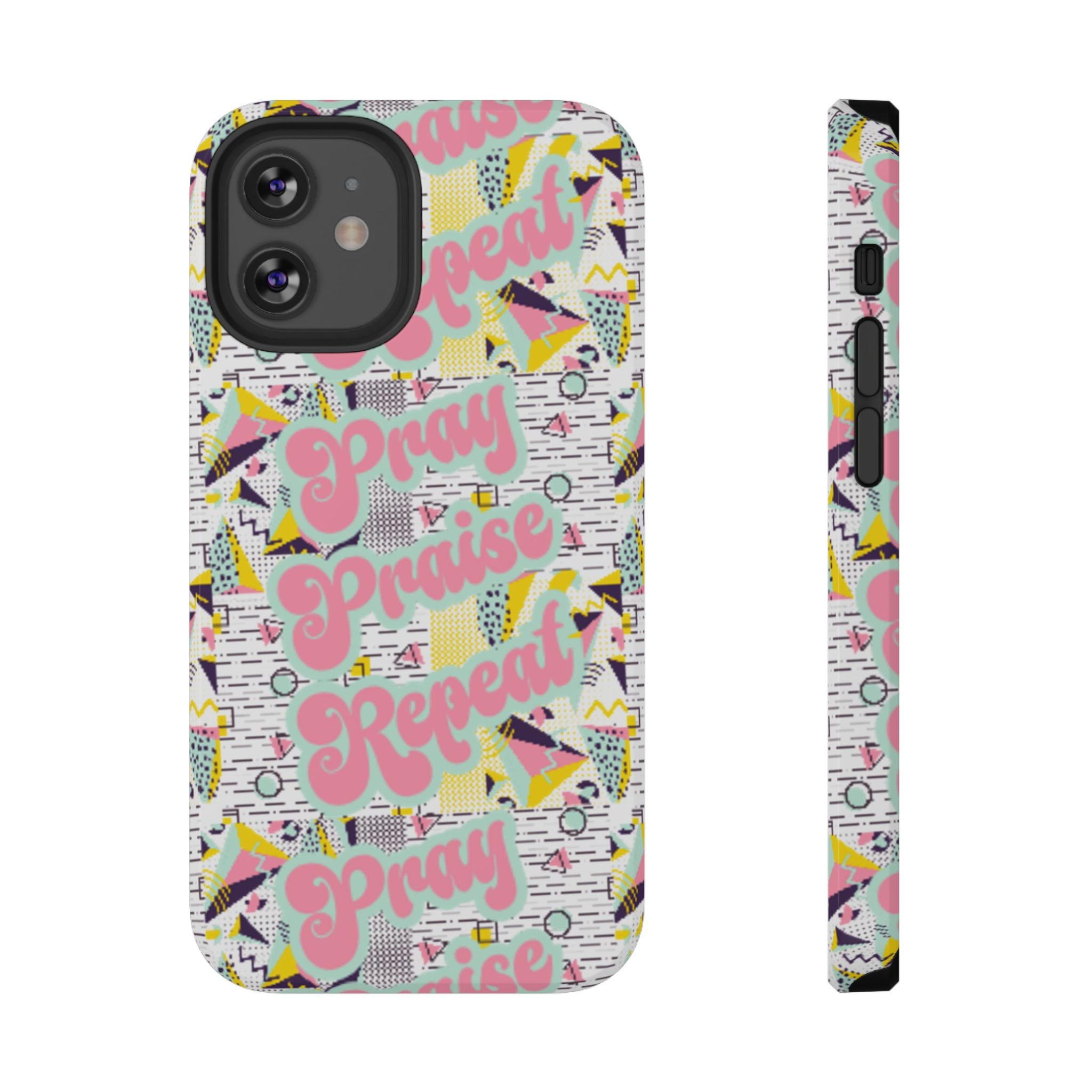 Retro Pray Praise Repeat Women's  Phone Case- Impact-Resistant Cases