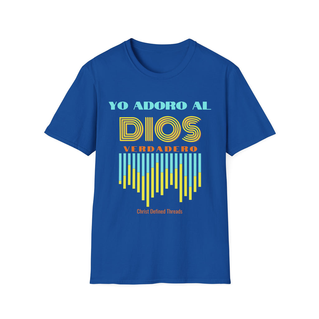 "Yo adoro al Dios verdadero" Camisa Retro —  "Y estos tres son uno" 1Juan 5:7