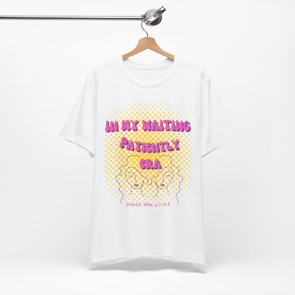 Women's 'In my Waiting Patiently Era' Tee - Yellow Graphic Jersey Short Sleeve