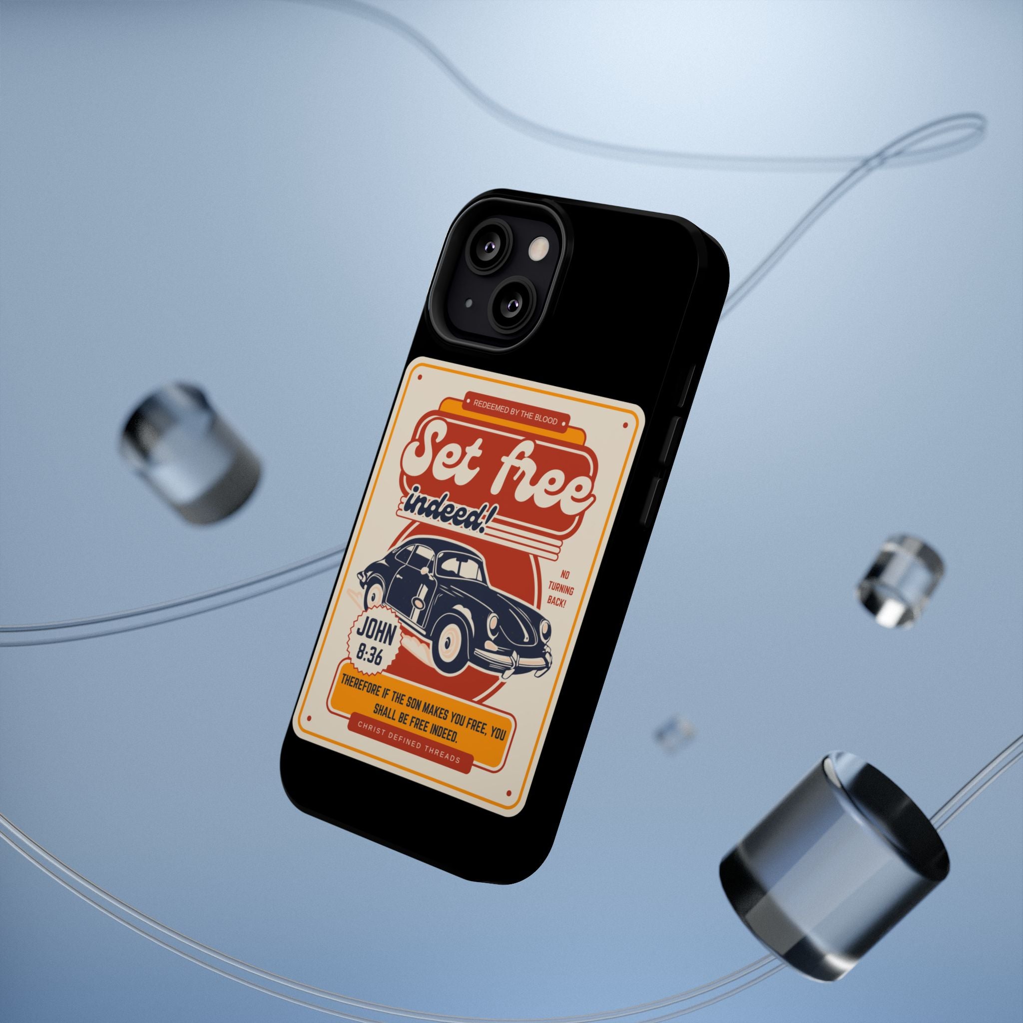 Men's 'Set free indeed' Vintage Graphic Phone Case — Magnetic Impact-Resistant
