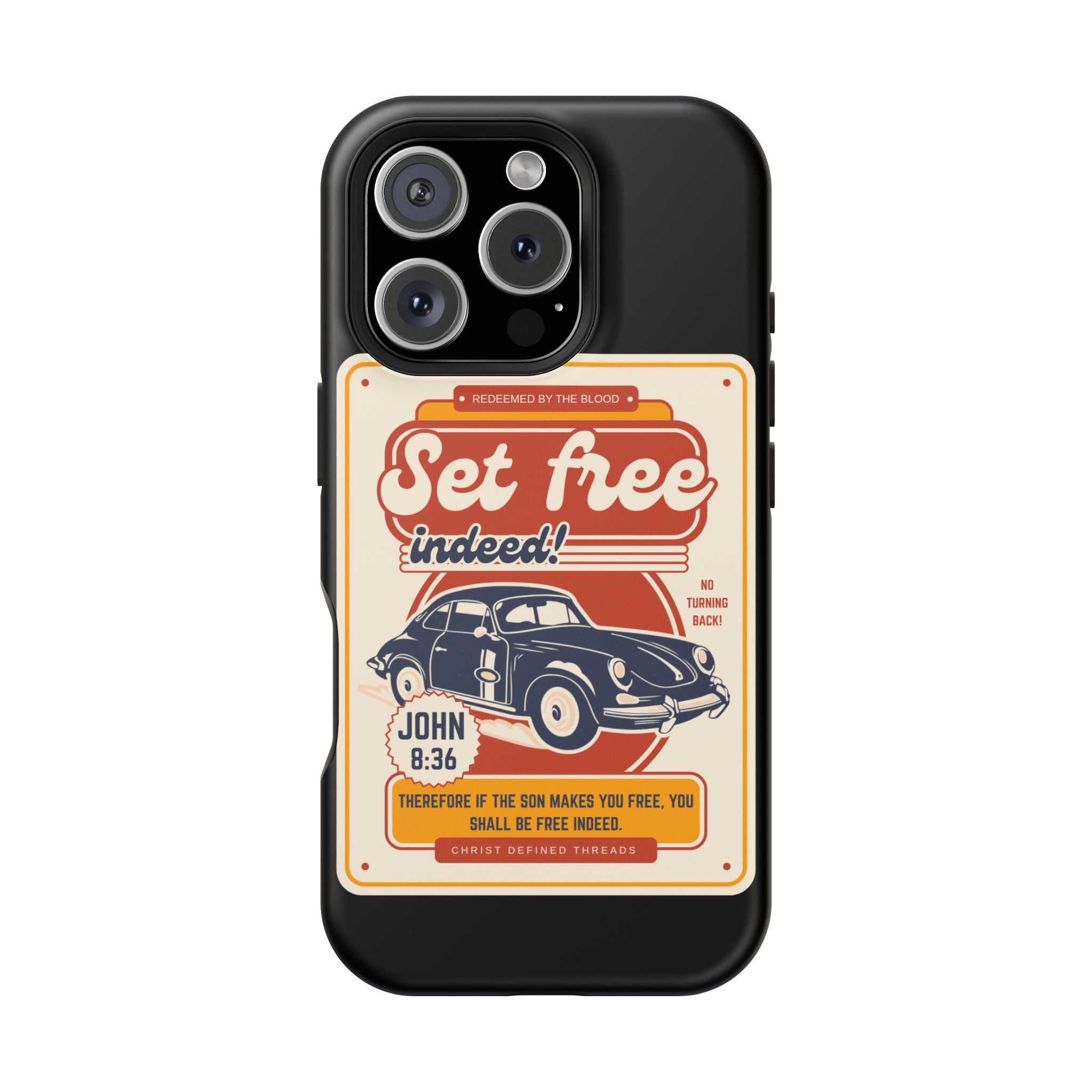 Men's 'Set free indeed' Vintage Graphic Phone Case — Magnetic Impact-Resistant
