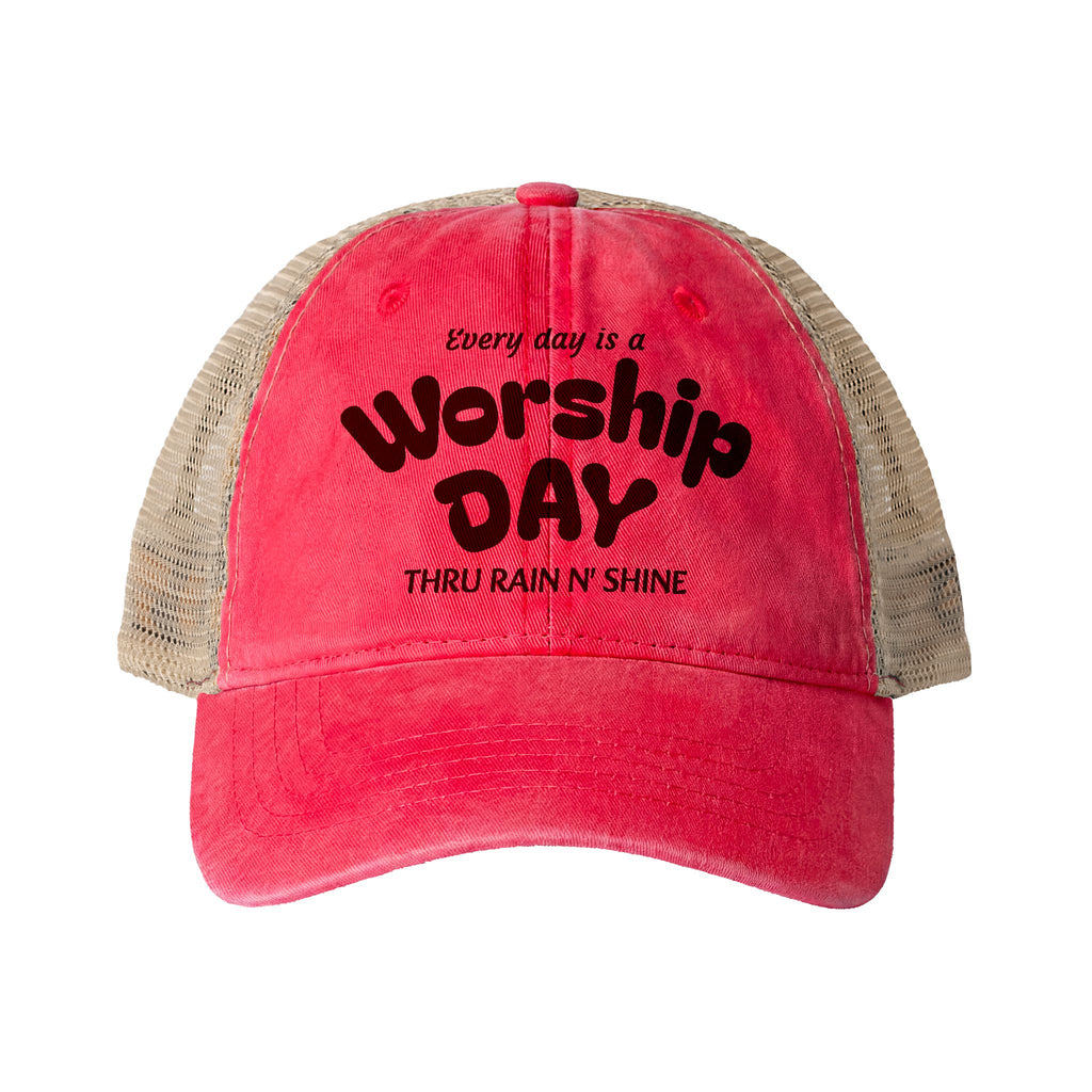Women's Washed Mesh-Back Cap - Everyday is Worship day