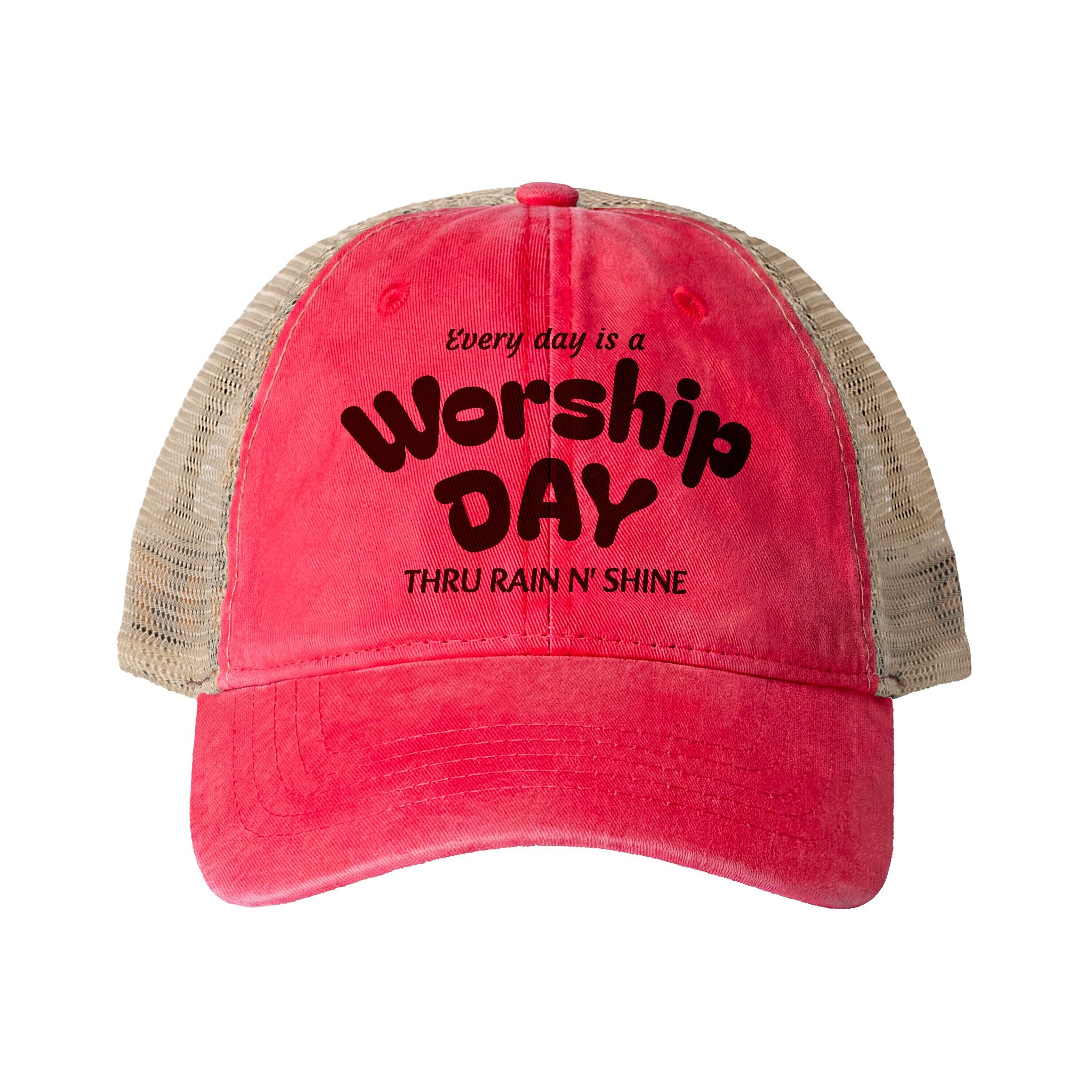 Women's Washed Mesh-Back Cap - Everyday is Worship day