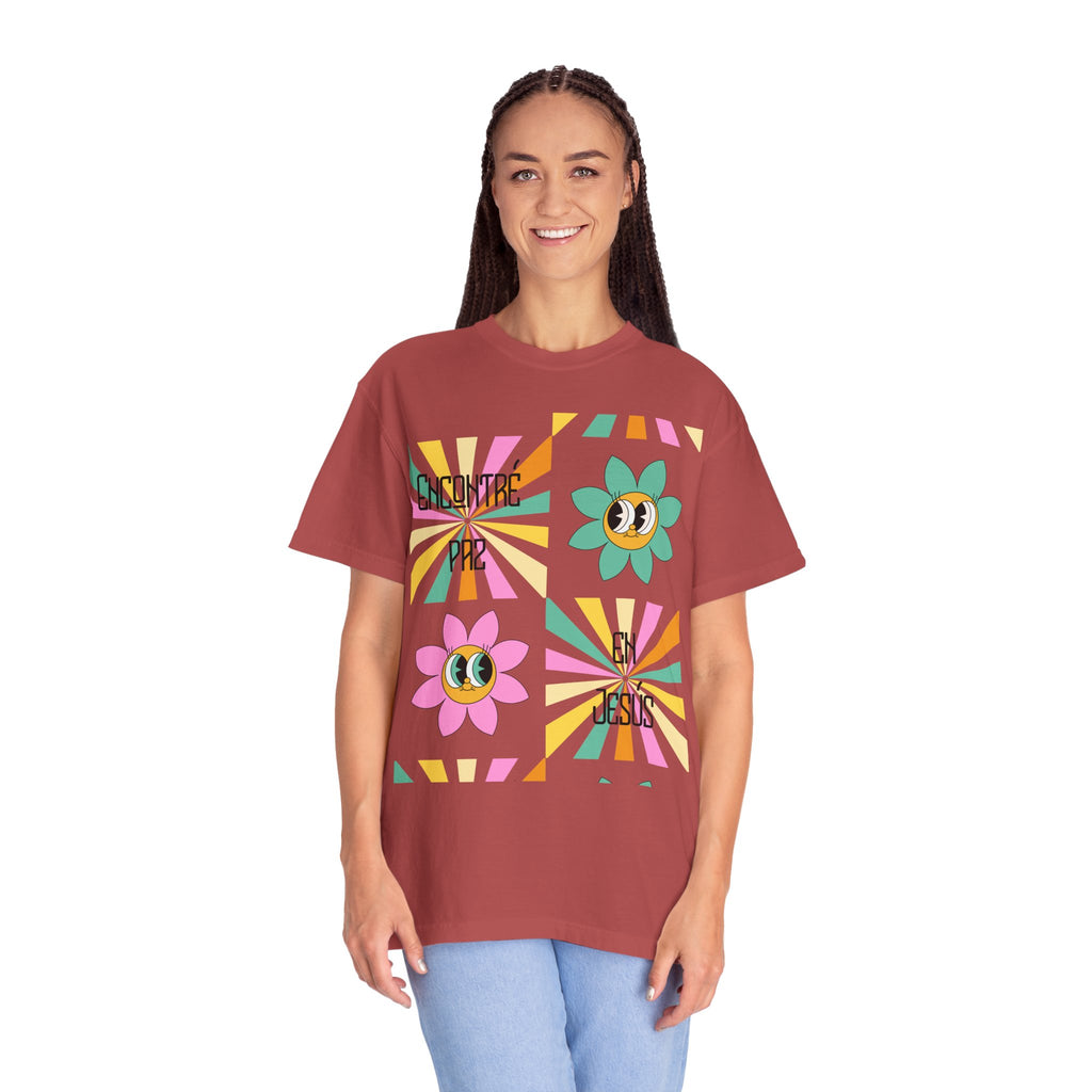 Woman's Spanish "Encontré paz en Jesús"- Camisa Retro Español