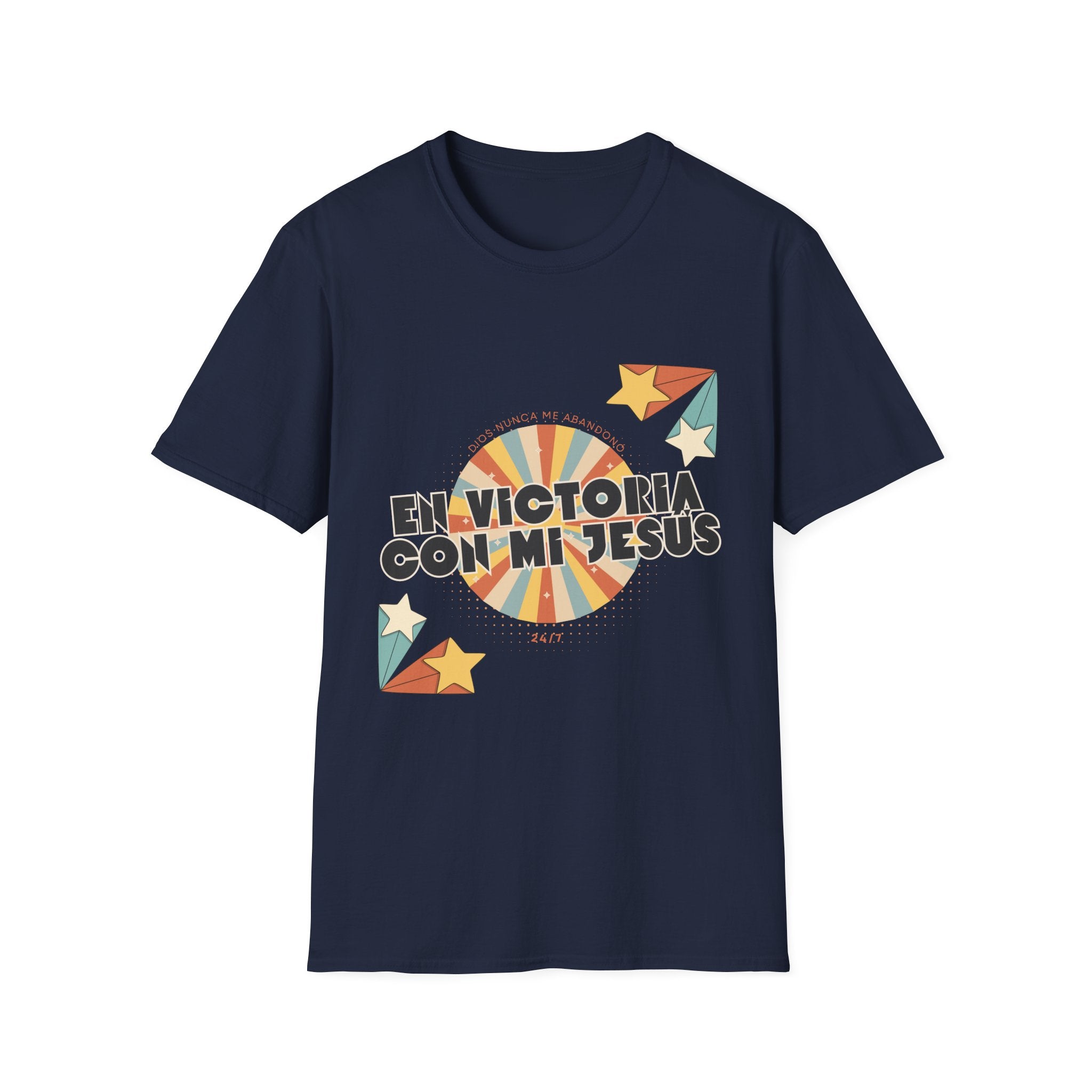 Camisa “En Victoria con mi Jesús” Varones Estilo Retro Sunrise