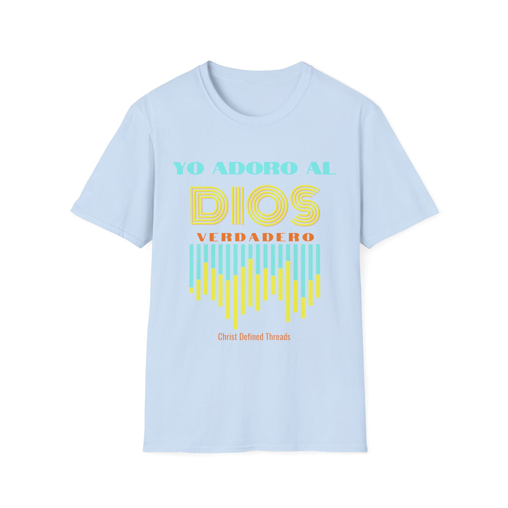 "Yo adoro al Dios verdadero" Camisa Retro —  "Y estos tres son uno" 1Juan 5:7
