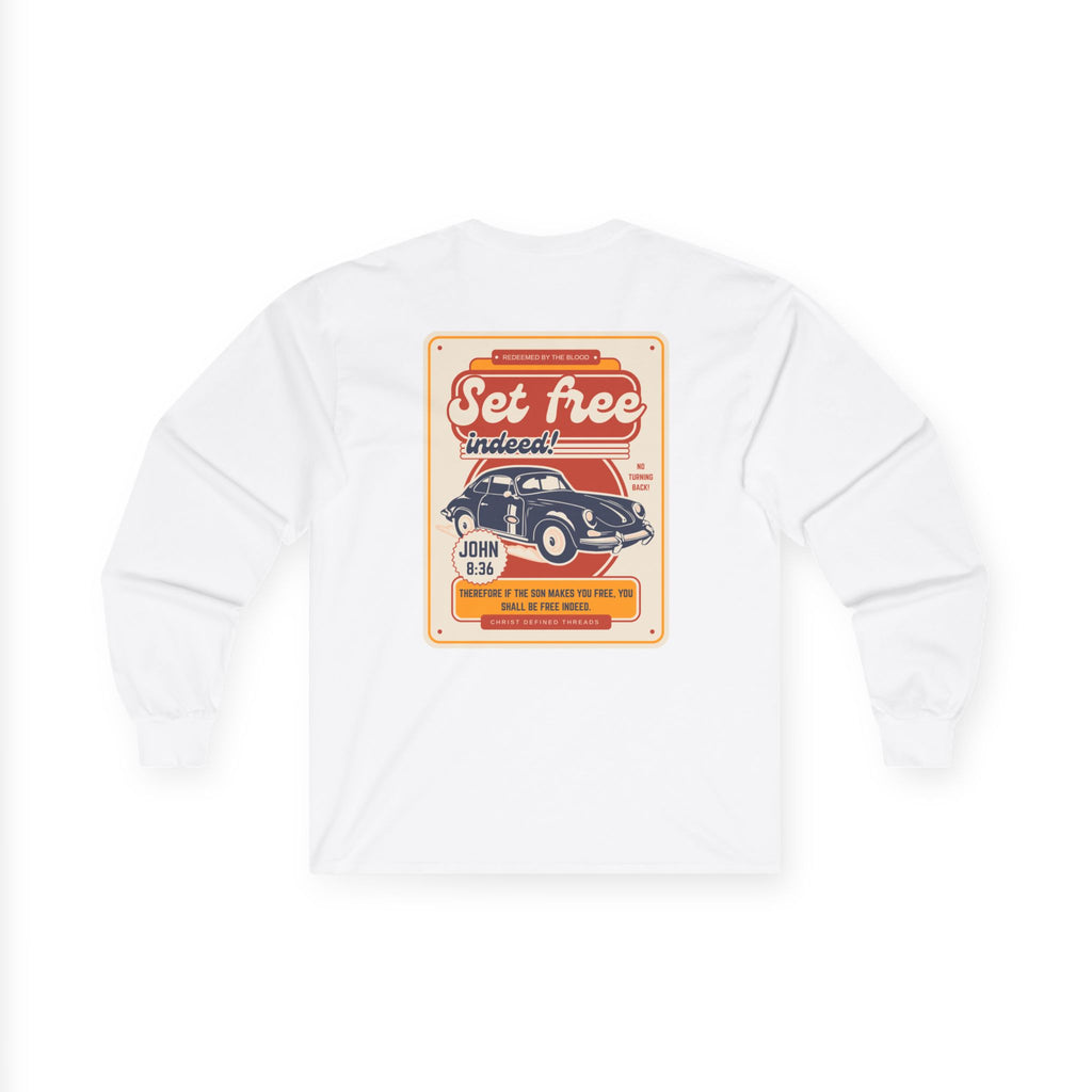 Men's 'Set free indeed' - Ultra Cotton Long Sleeve Tee