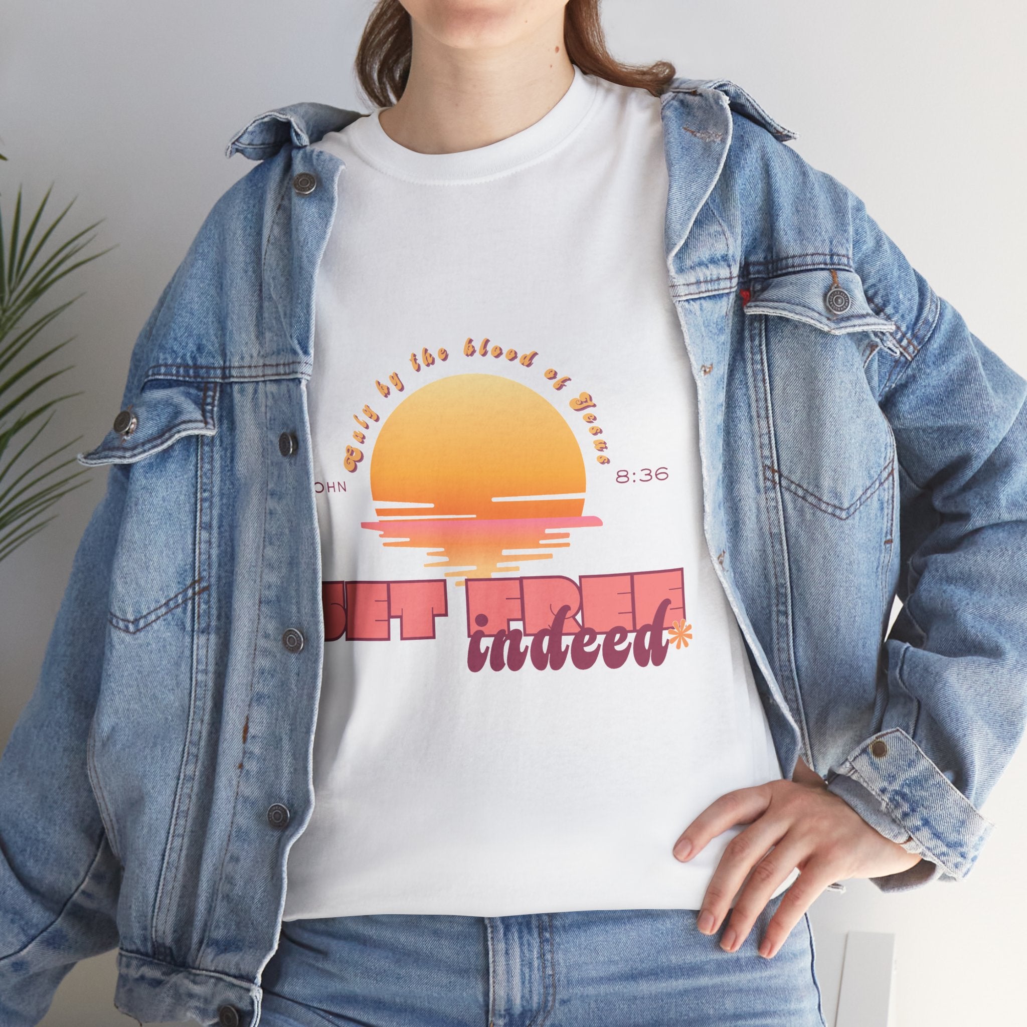 Women's 'Set free indeed' John 8:36- Heavy Cotton Tee
