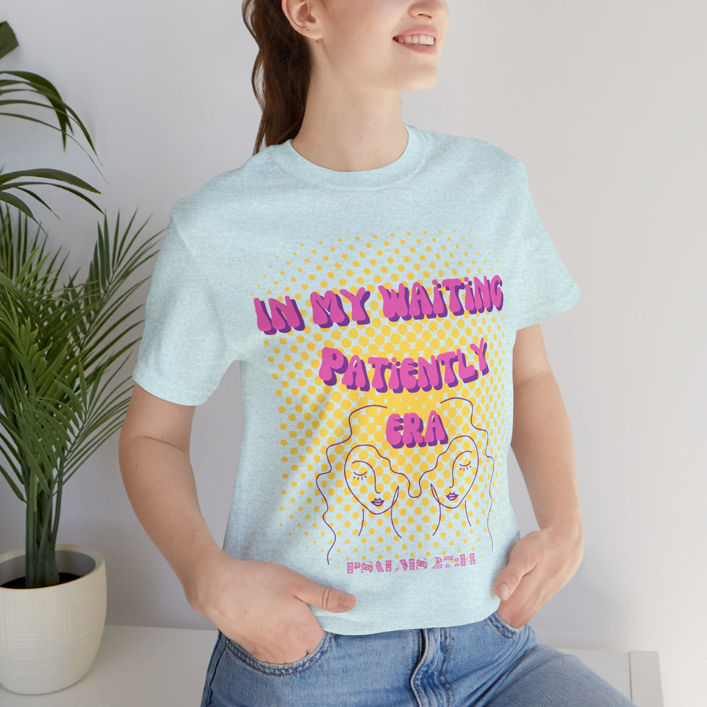 Women's 'In my Waiting Patiently Era' Tee - Yellow Graphic Jersey Short Sleeve