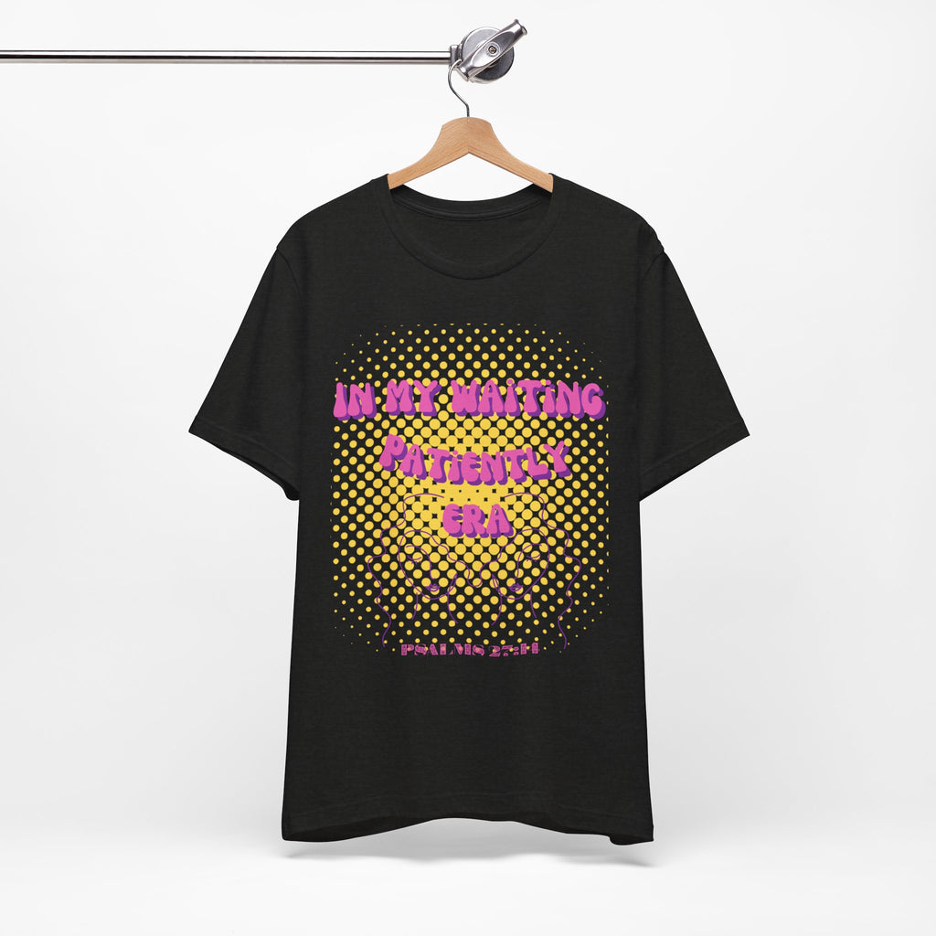 Women's 'In my Waiting Patiently Era' Tee - Yellow Graphic Jersey Short Sleeve