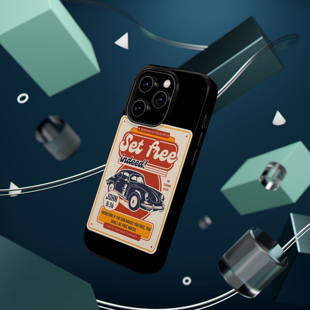Men's 'Set free indeed' Vintage Graphic Phone Case — Magnetic Impact-Resistant