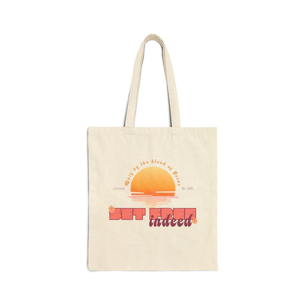 Womens'Tote 'Set free indeed'  Bag — Retro Sunset