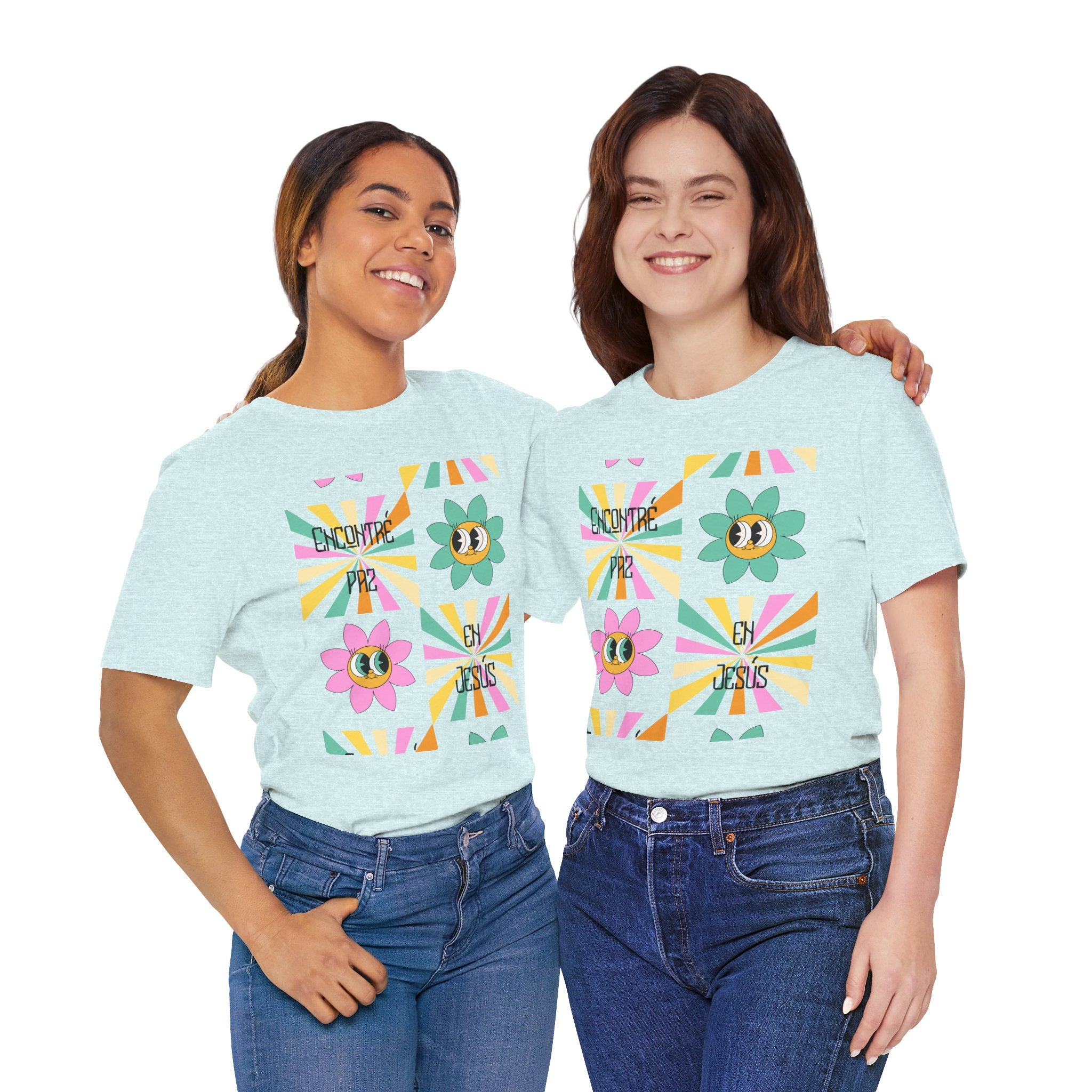 Woman's Spanish "Encontré paz en Jesús"- Camisa Retro Español