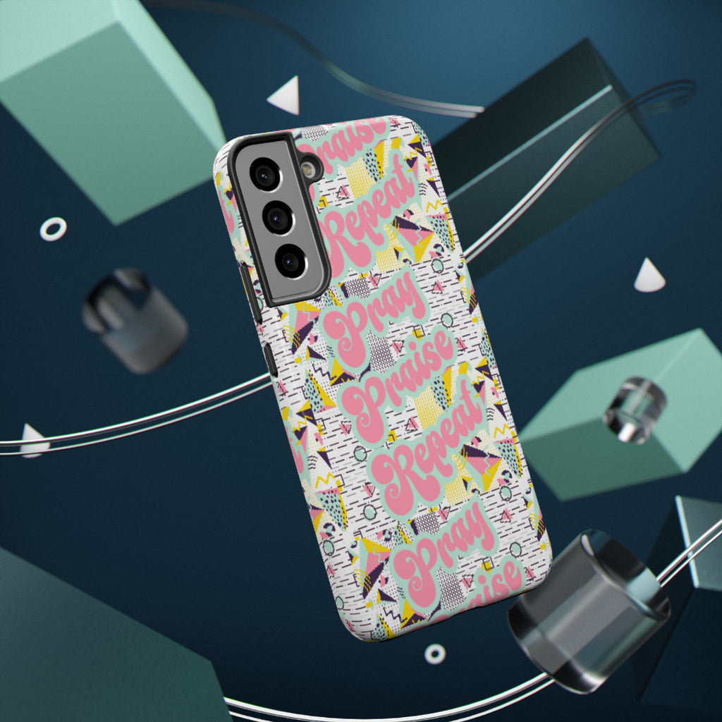 Retro Pray Praise Repeat Women's  Phone Case- Impact-Resistant Cases