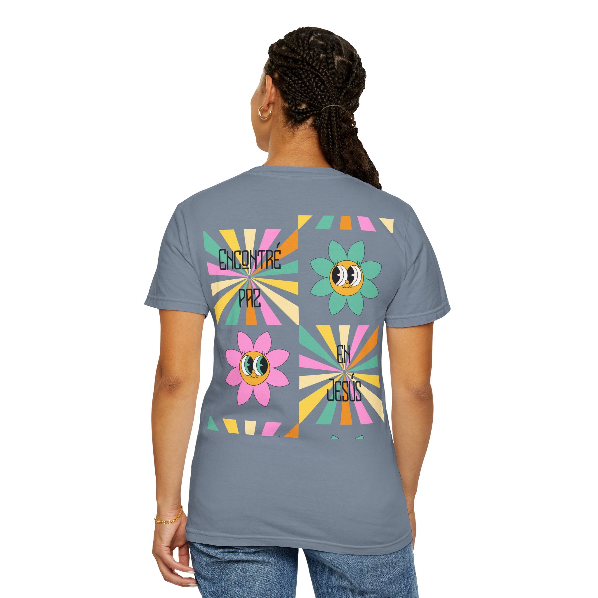 Woman's Spanish "Encontré paz en Jesús"- Camisa Retro Español