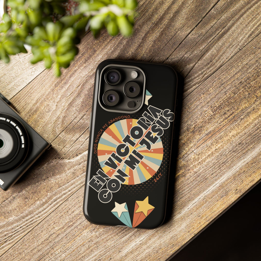 'En Victoria Con Jesús' Retro Protección de telefono
