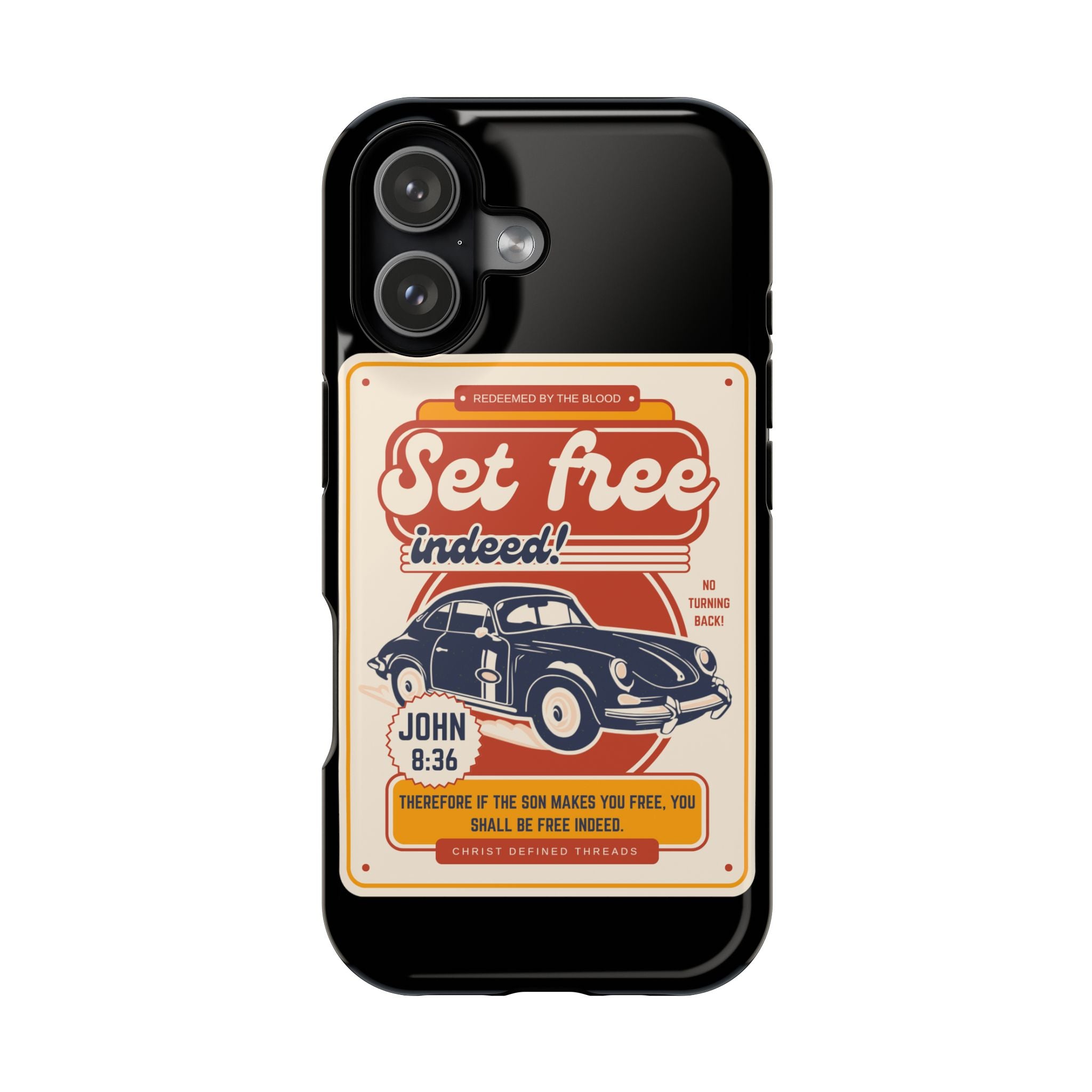 Men's 'Set free indeed' Vintage Graphic Phone Case — Magnetic Impact-Resistant