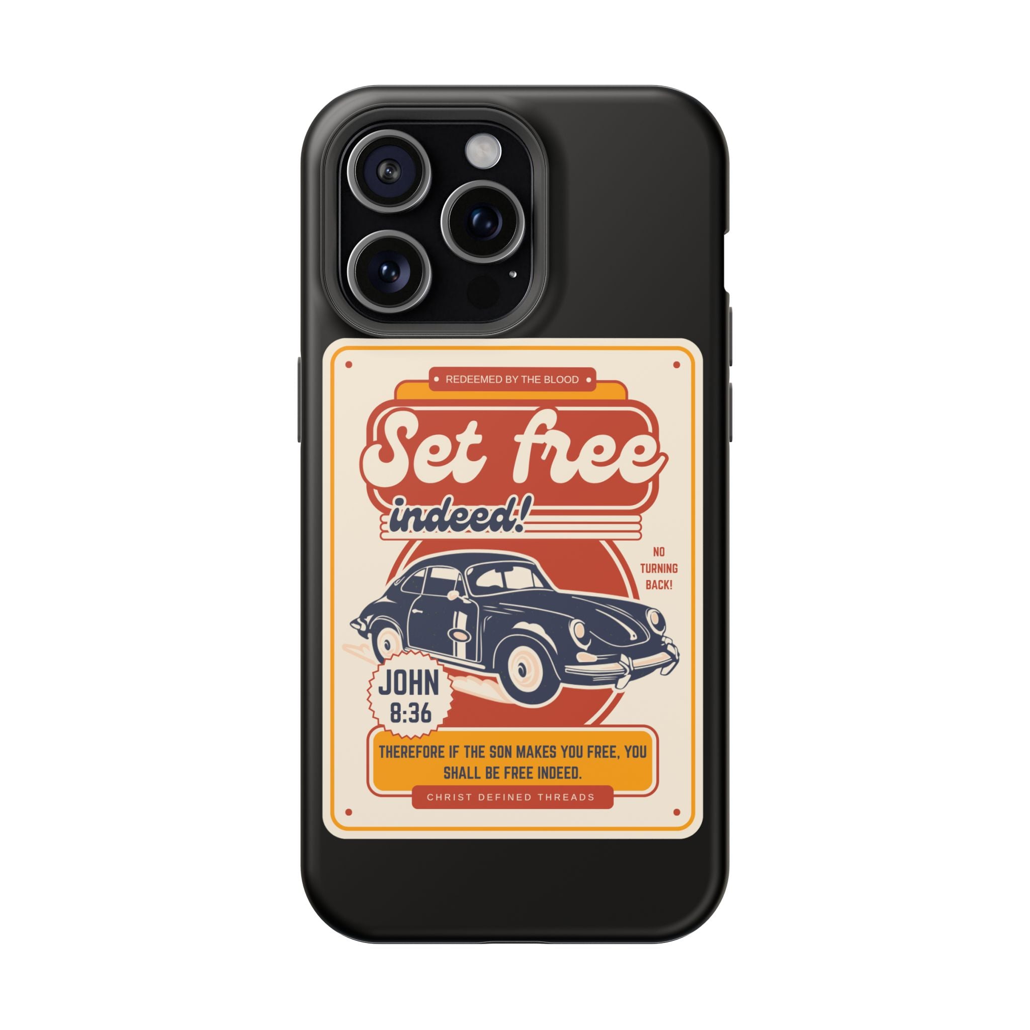 Men's 'Set free indeed' Vintage Graphic Phone Case — Magnetic Impact-Resistant