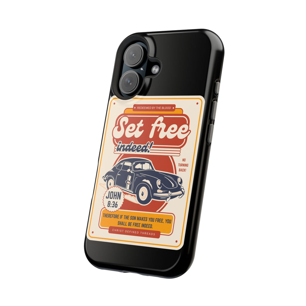 Men's 'Set free indeed' Vintage Graphic Phone Case — Magnetic Impact-Resistant