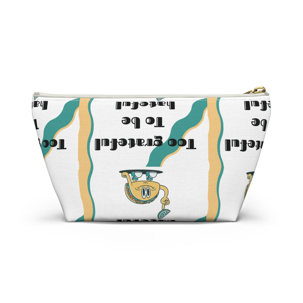 Too Grateful To Be Hateful Accessory Pouch — Retro Smiley Bag