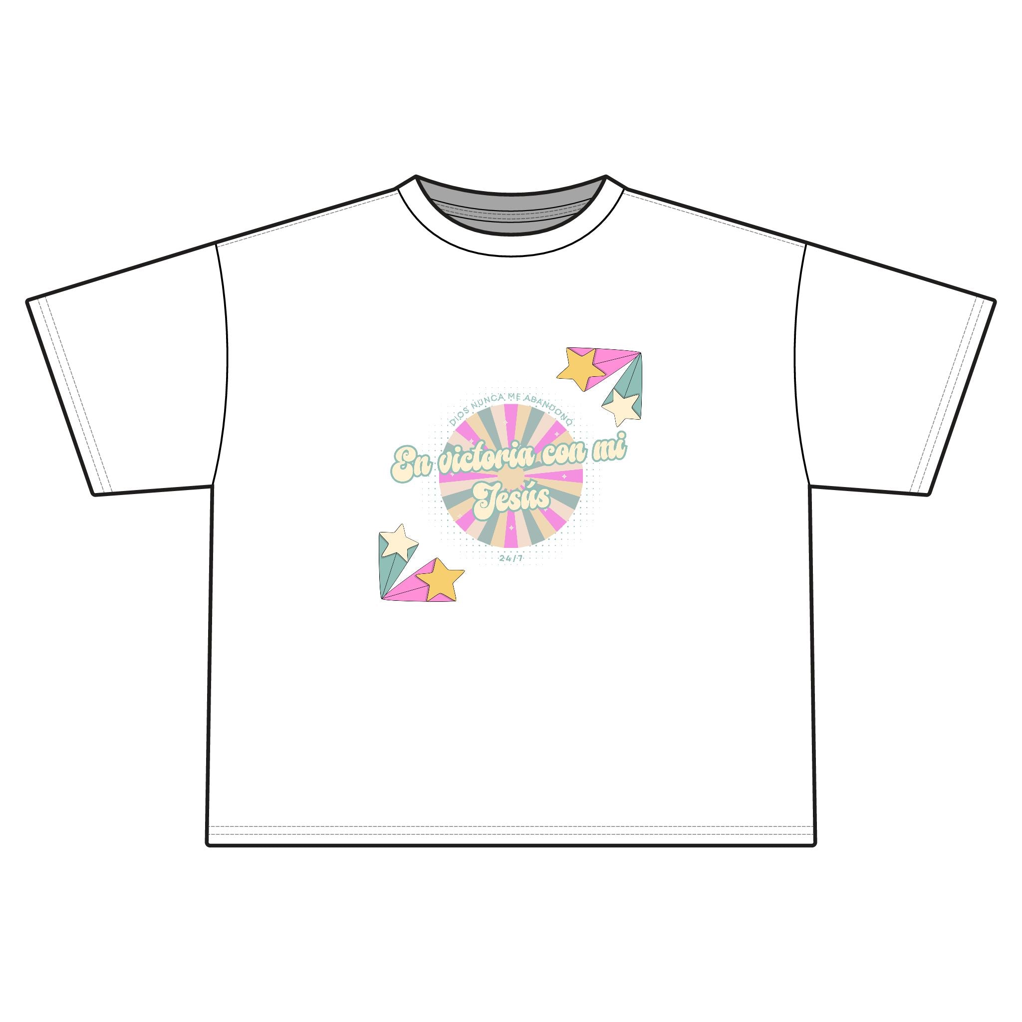 'En victoria con mi Jesús' Camisa de Mujeres- Jersey Boxy Tee