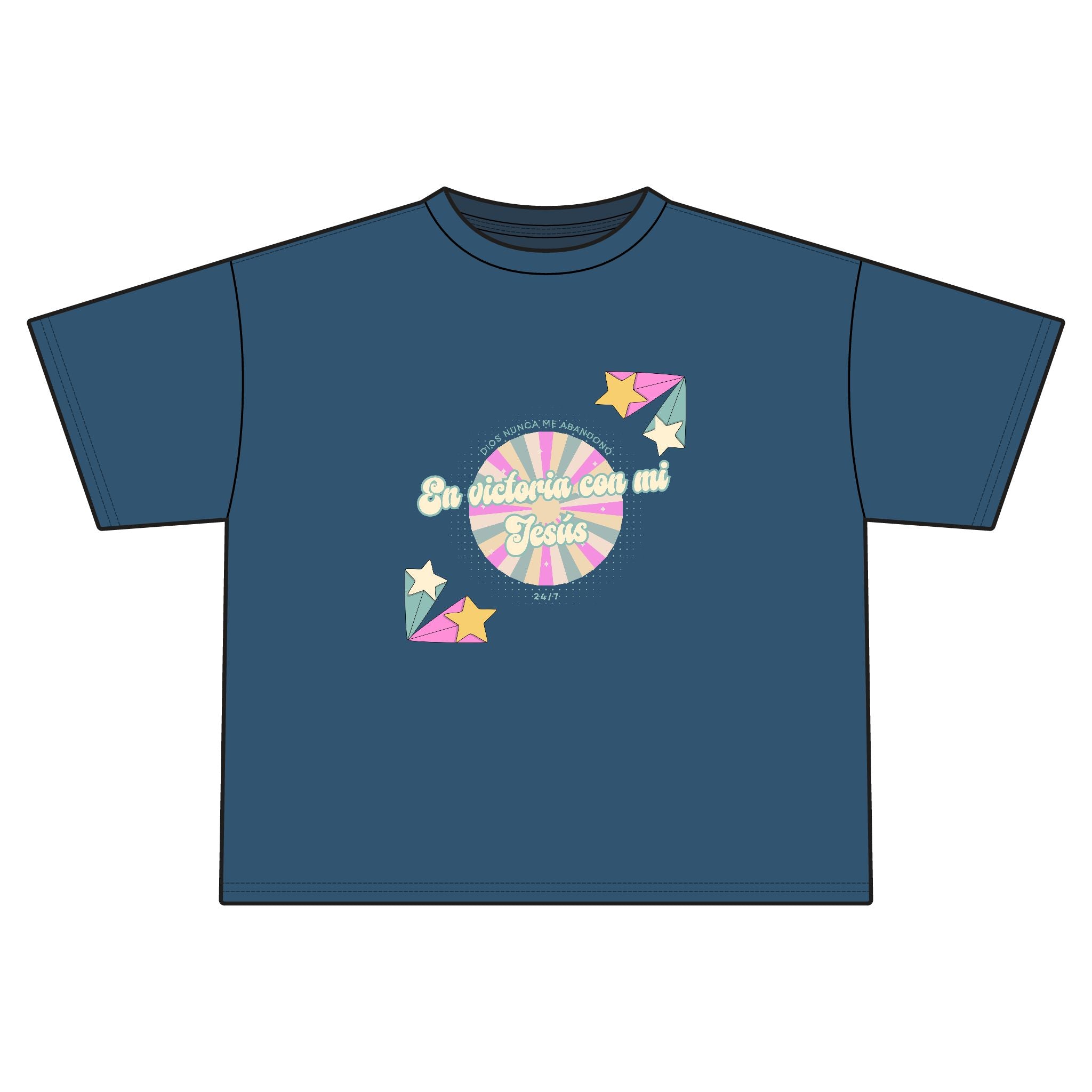 'En victoria con mi Jesús' Camisa de Mujeres- Jersey Boxy Tee
