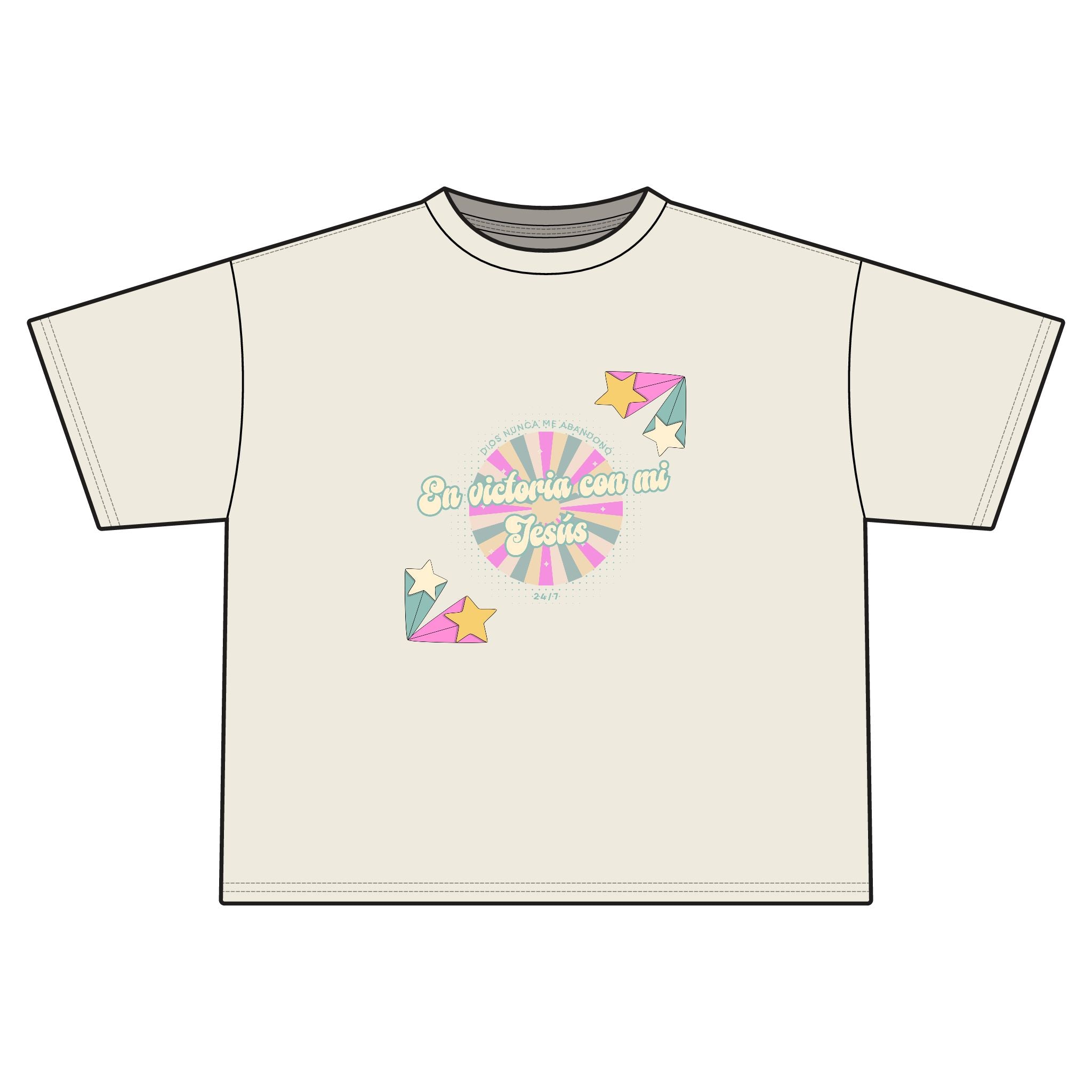 'En victoria con mi Jesús' Camisa de Mujeres- Jersey Boxy Tee