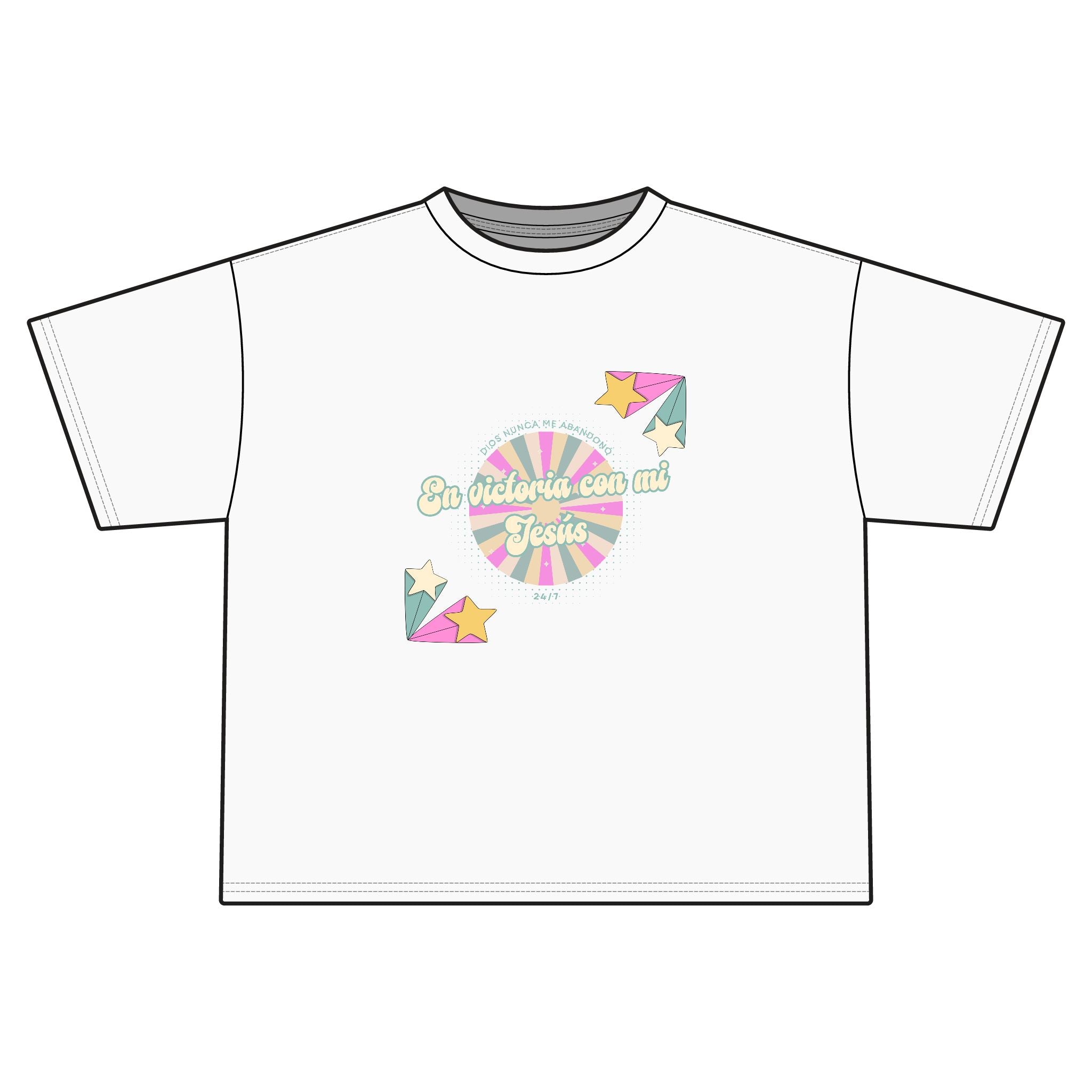 'En victoria con mi Jesús' Camisa de Mujeres- Jersey Boxy Tee