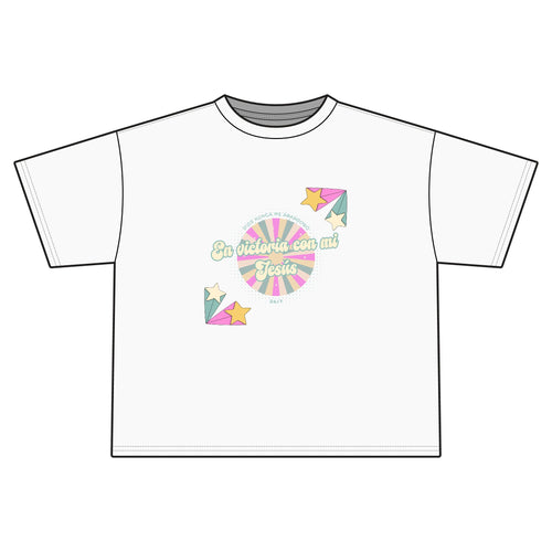 'En victoria con mi Jesús' Camisa de Mujeres- Jersey Boxy Tee
