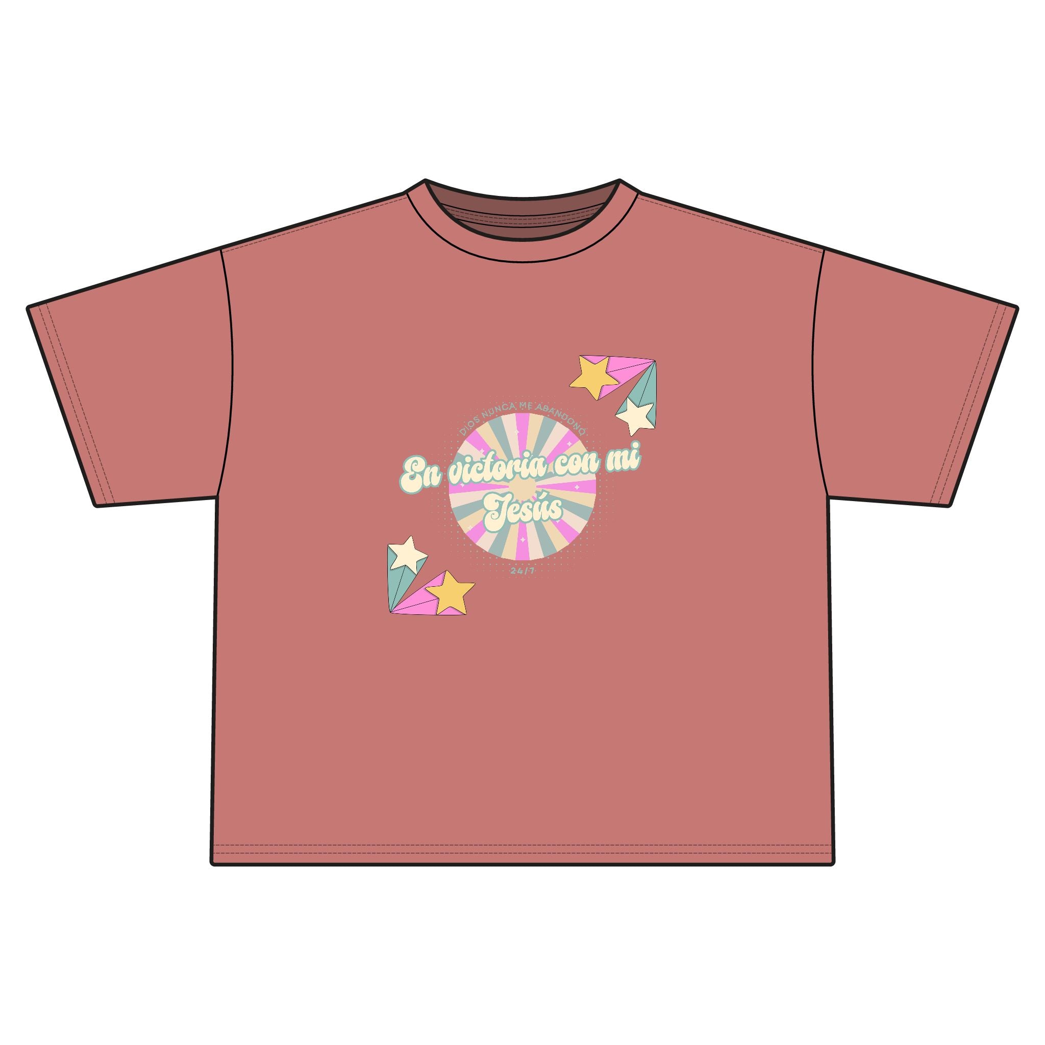 'En victoria con mi Jesús' Camisa de Mujeres- Jersey Boxy Tee