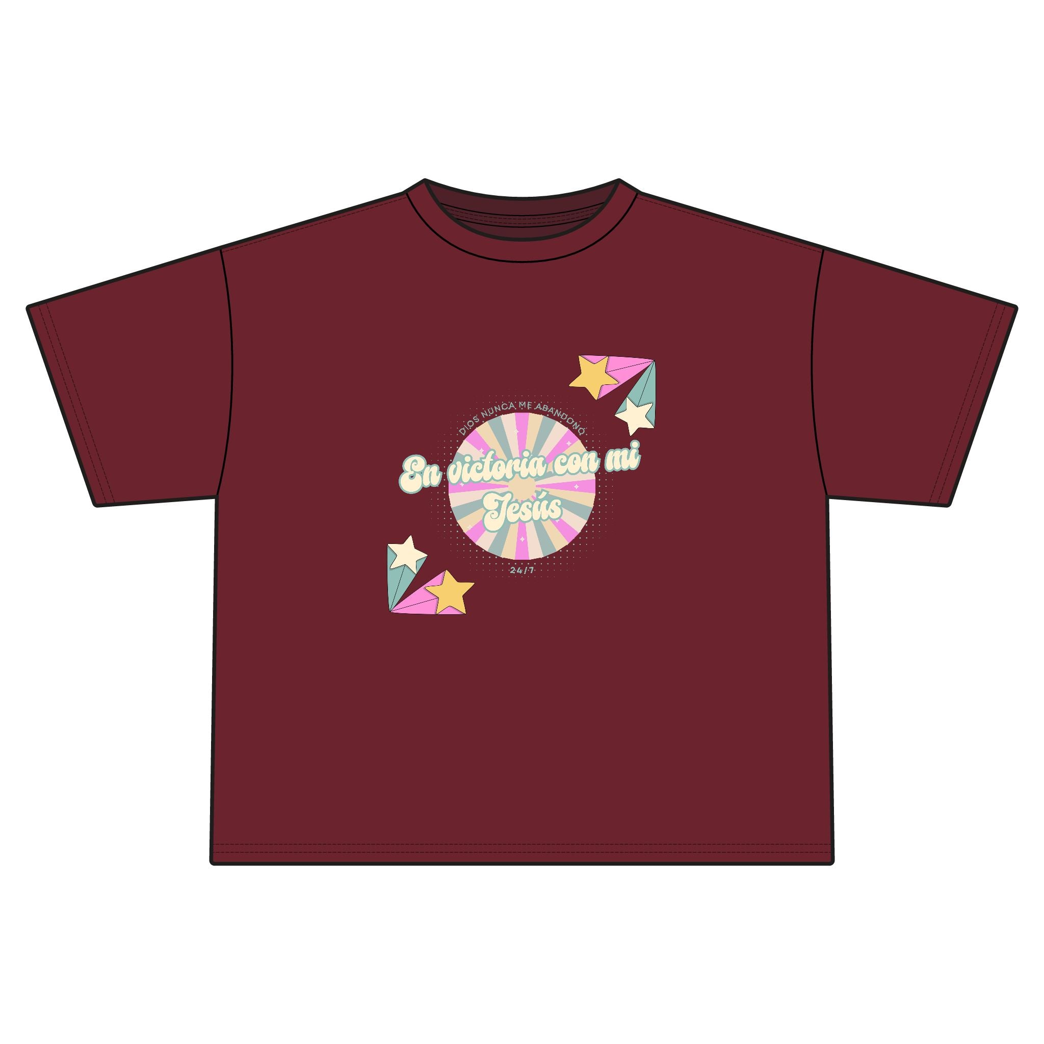'En victoria con mi Jesús' Camisa de Mujeres- Jersey Boxy Tee