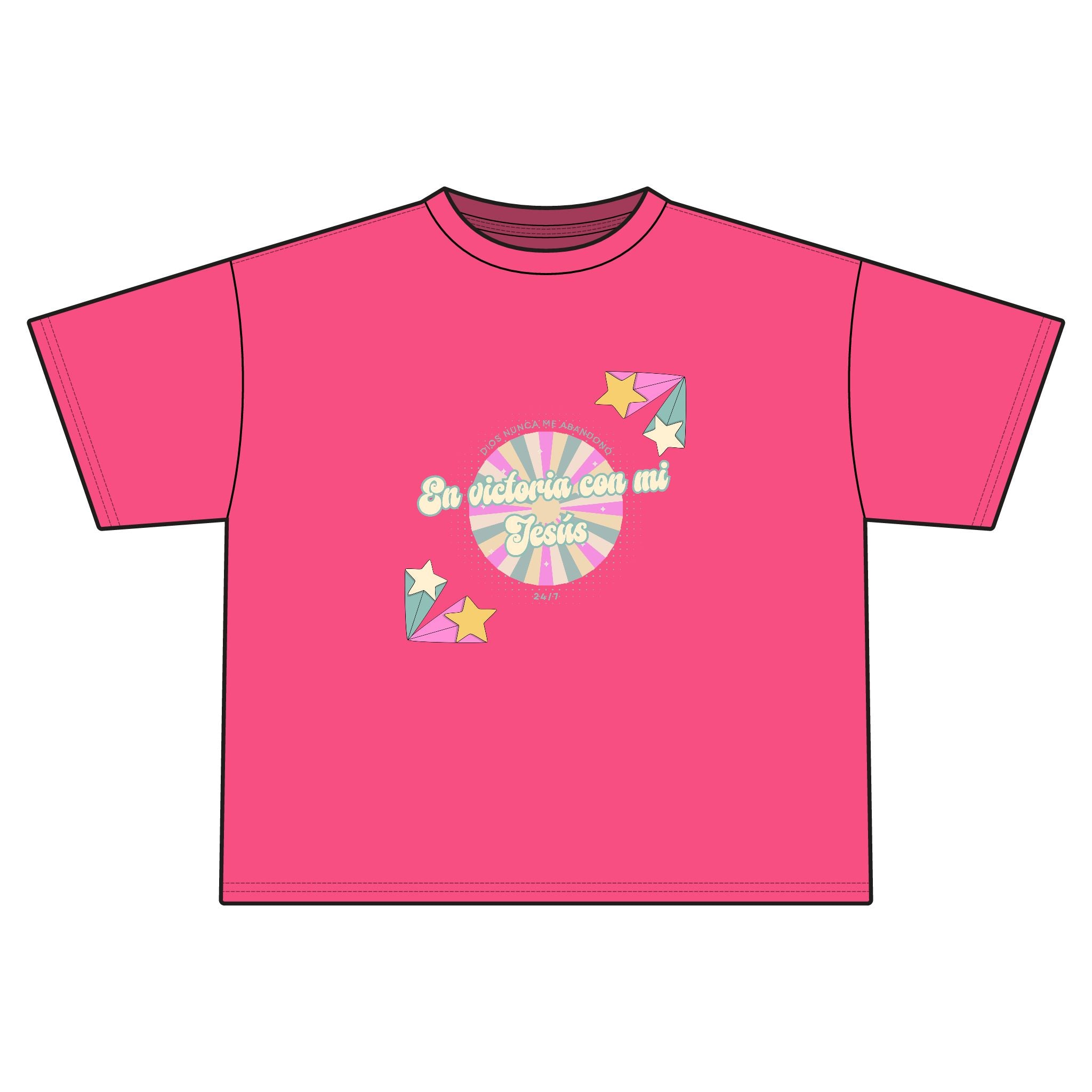 'En victoria con mi Jesús' Camisa de Mujeres- Jersey Boxy Tee