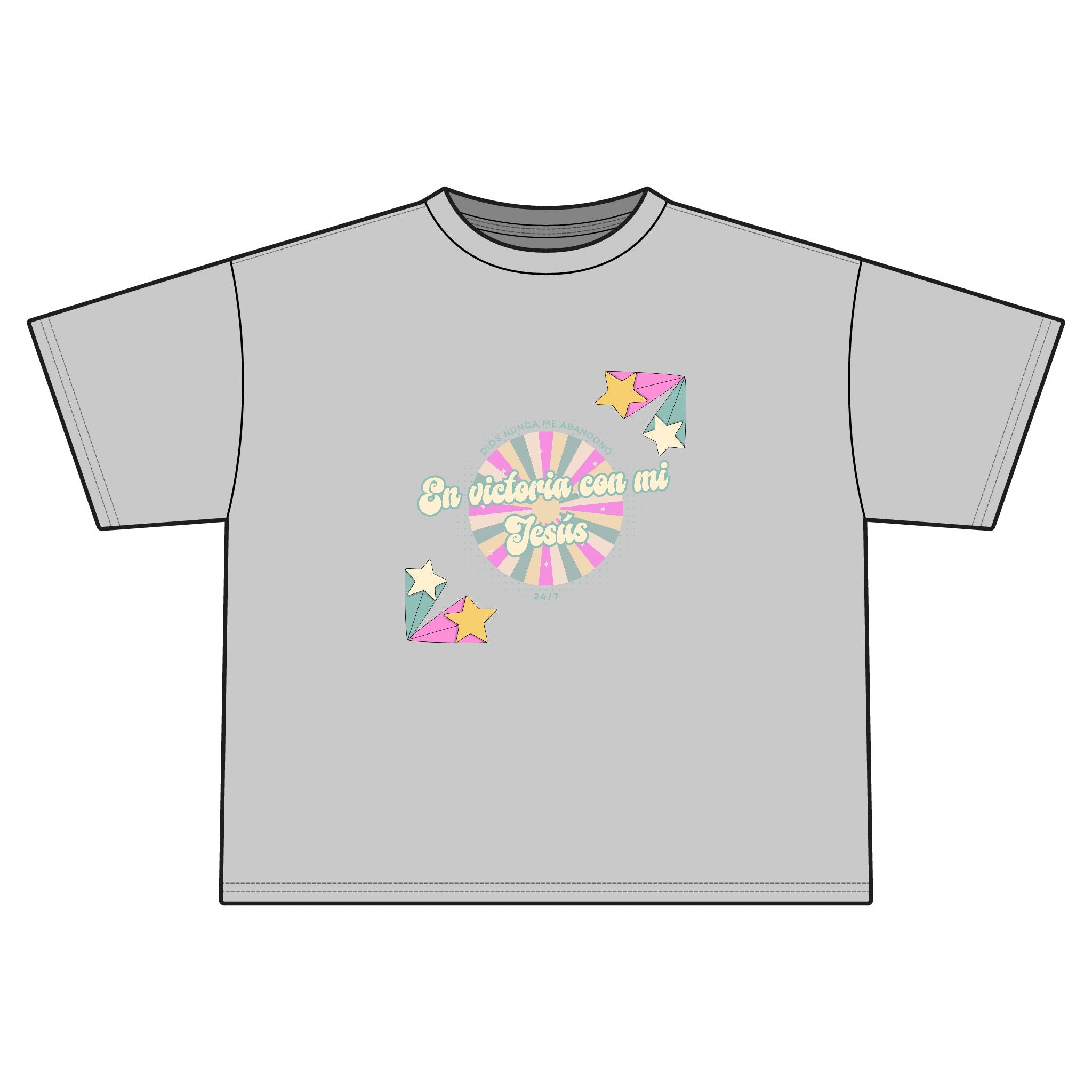 'En victoria con mi Jesús' Camisa de Mujeres- Jersey Boxy Tee